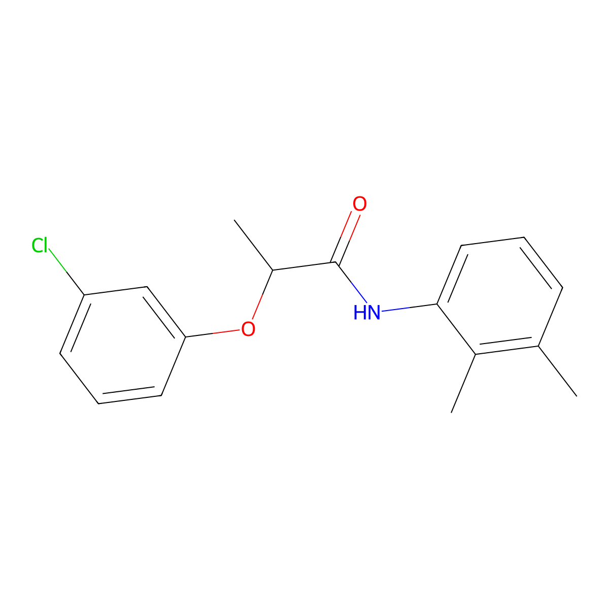2-(3-chlorophenoxy)-N-(2,3-dimethylphenyl)propanamide molecular structure, CAS 540756-52-3