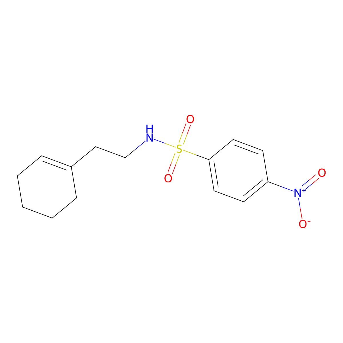 N-[2-(cyclohexen-1-yl)ethyl]-4-nitrobenzenesulfonamide molecular structure, CAS 540757-26-4