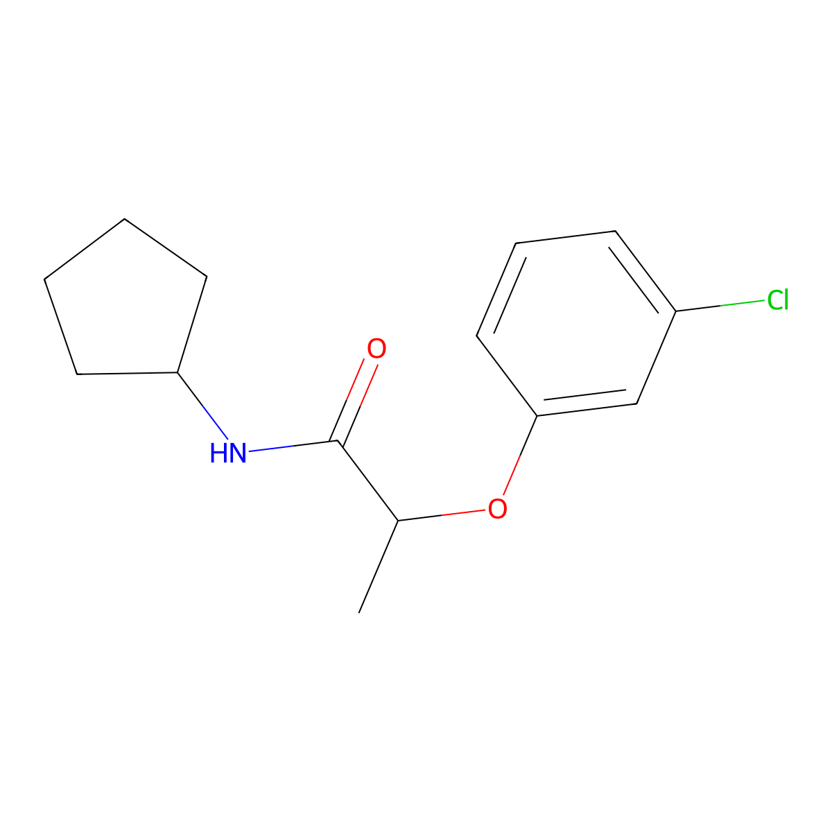 2-(3-chlorophenoxy)-N-cyclopentylpropanamide molecular structure, CAS 540757-69-5