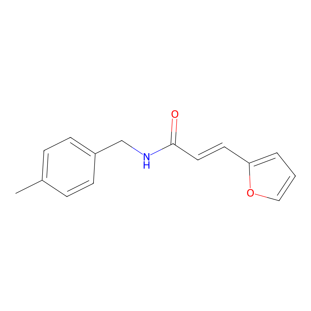 3-(furan-2-yl)-N-[(4-methylphenyl)methyl]prop-2-enamide molecular structure, CAS 540757-89-9