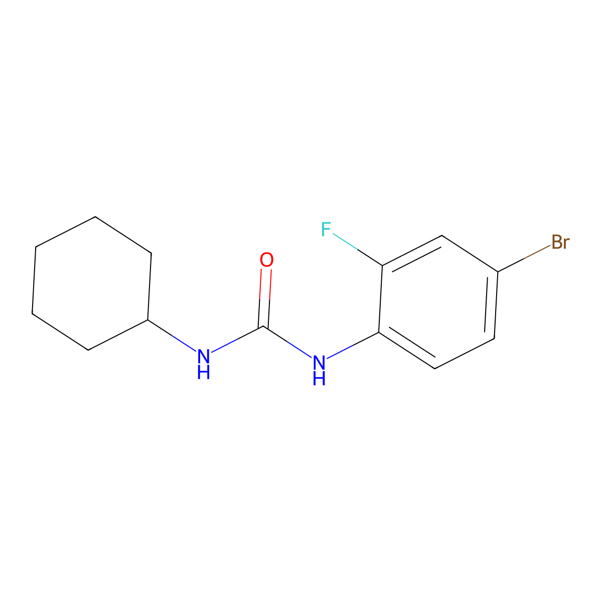 1-(4-Bromo-2-fluorophenyl)-3-cyclohexylurea molecular structure, CAS 540757-98-0