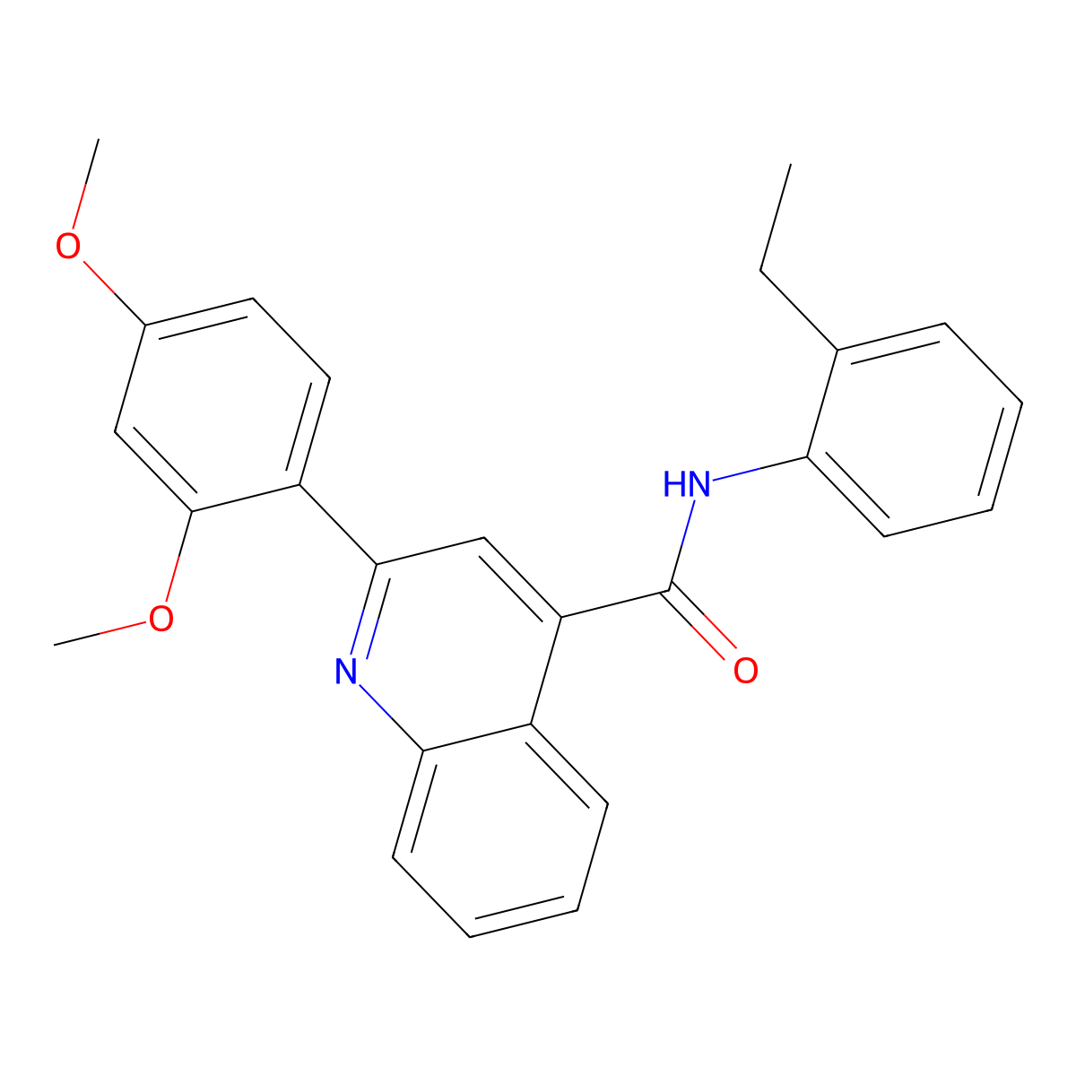 2-(2,4-dimethoxyphenyl)-N-(2-ethylphenyl)quinoline-4-carboxamide molecular structure, CAS 540758-16-5