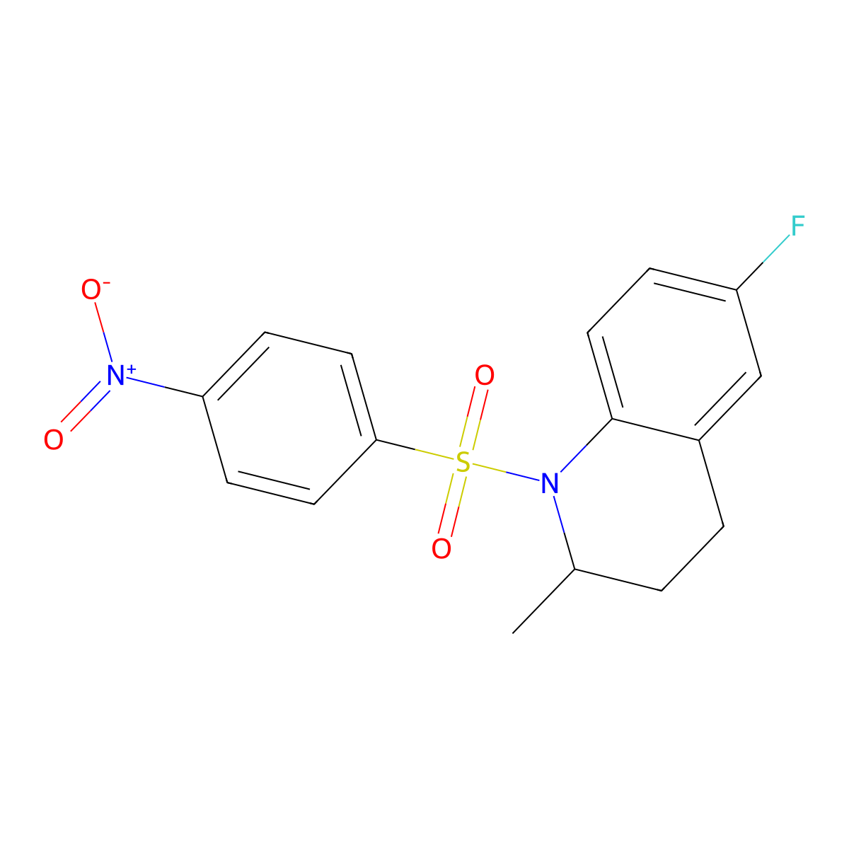 6-Fluoro-2-methyl-1-[(4-nitrophenyl)sulfonyl]-1,2,3,4-tetrahydroquinoline molecular structure, CAS 540759-79-3