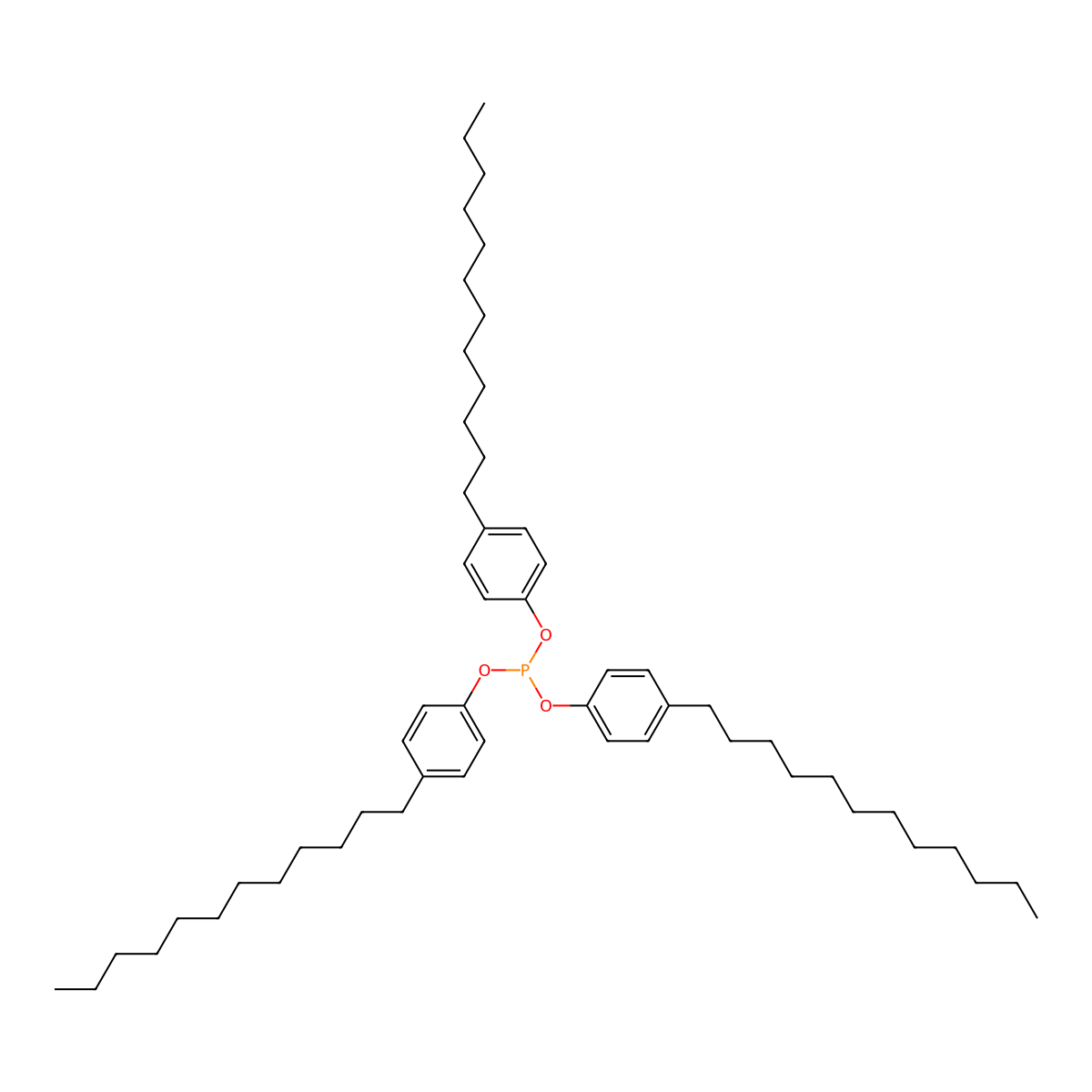Tris(4-dodecylphenyl) phosphite molecular structure, CAS 54076-72-1