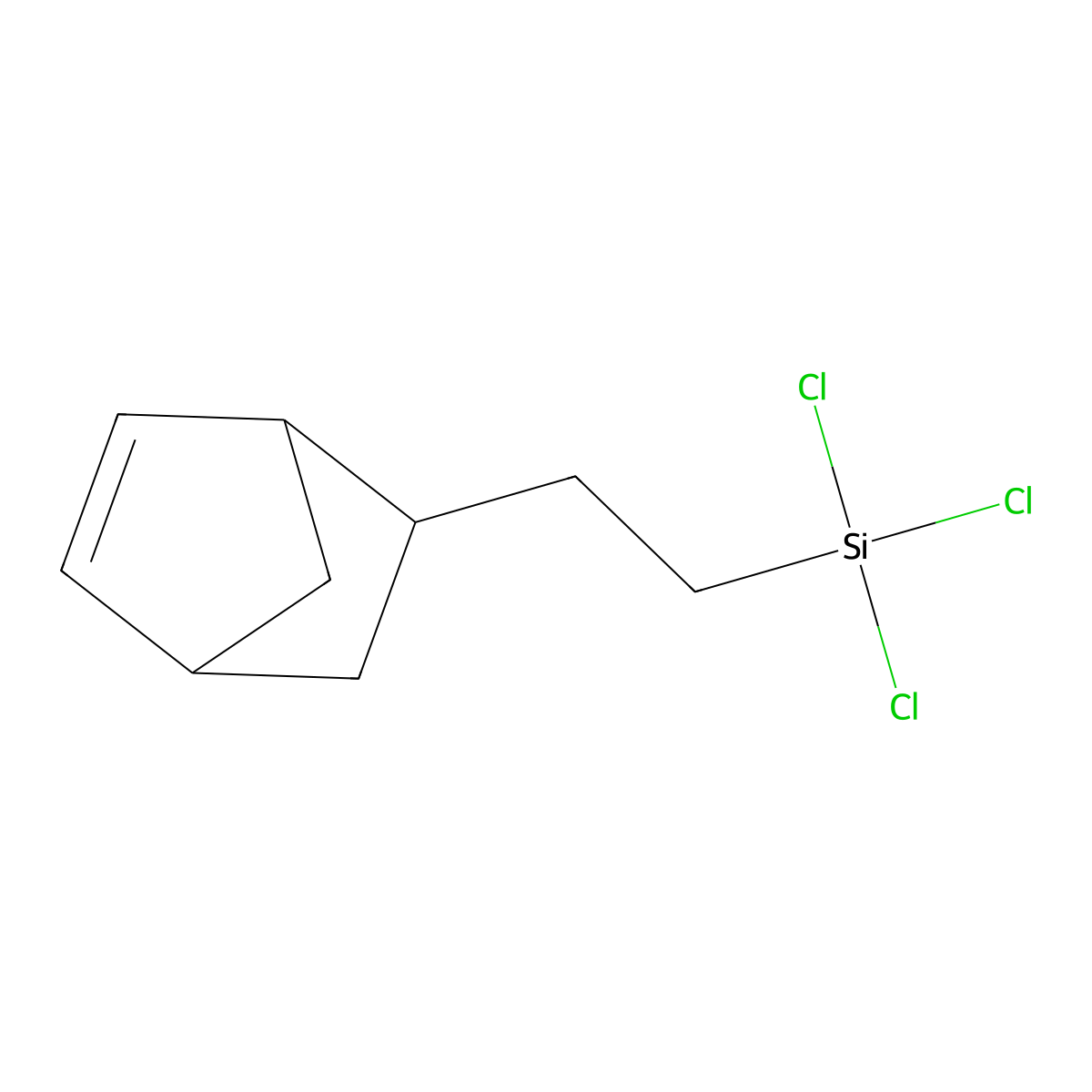 Norbornenylethyltrichlorosilane molecular structure, CAS 54076-73-2
