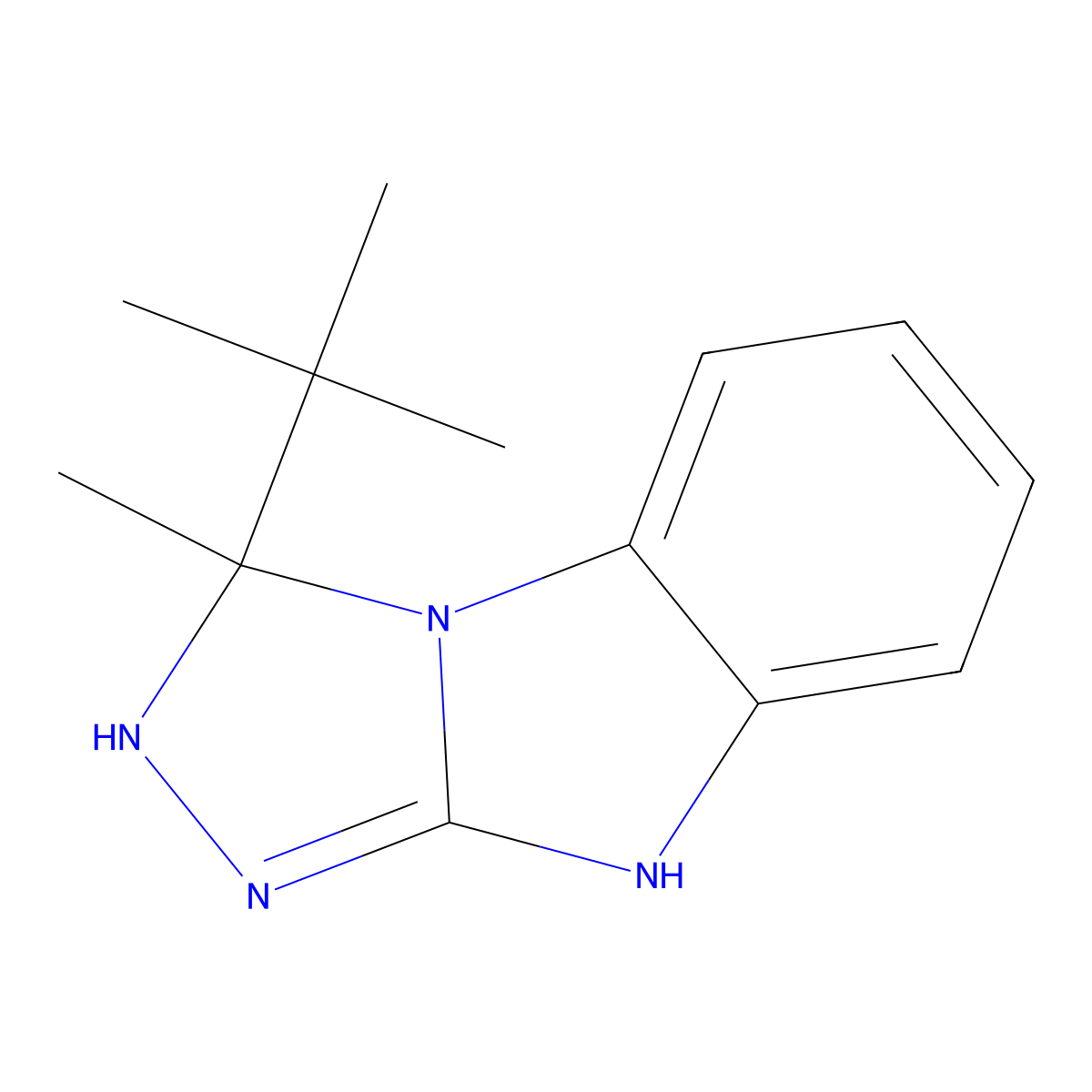 3-(1,1-Dimethylethyl)-2,3-dihydro-3-methyl-1H-1,2,4-triazolo(4,3-a)benzimidazole molecular structure, CAS 540760-28-9