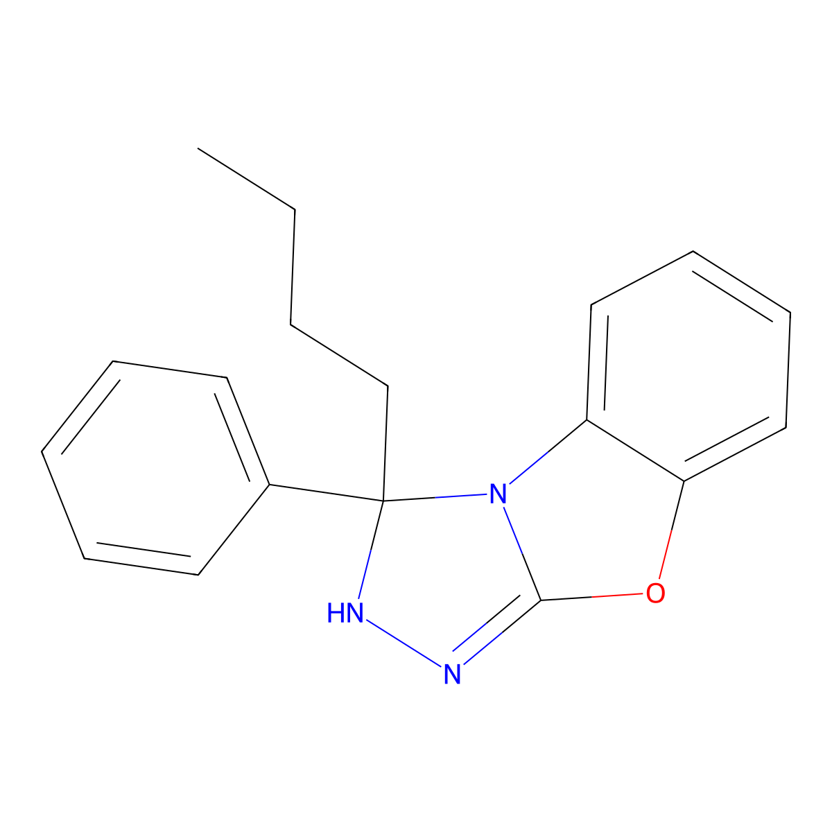 3-Butyl-3-phenyl-2,3-dihydrobenzo[4,5]oxazolo[2,3-c][1,2,4]triazole molecular structure, CAS 540760-40-5