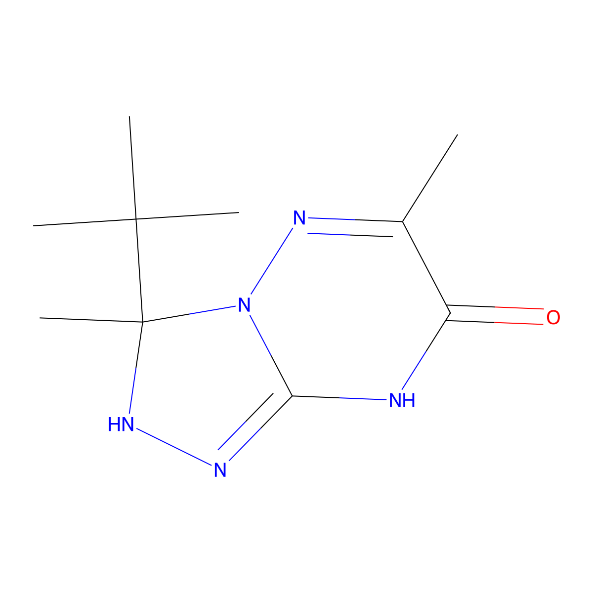 3-(tert-butyl)-3,6-dimethyl-2,3-dihydro-[1,2,4]triazolo[4,3-b][1,2,4]triazin-7(8H)-one molecular structure, CAS 540760-42-7