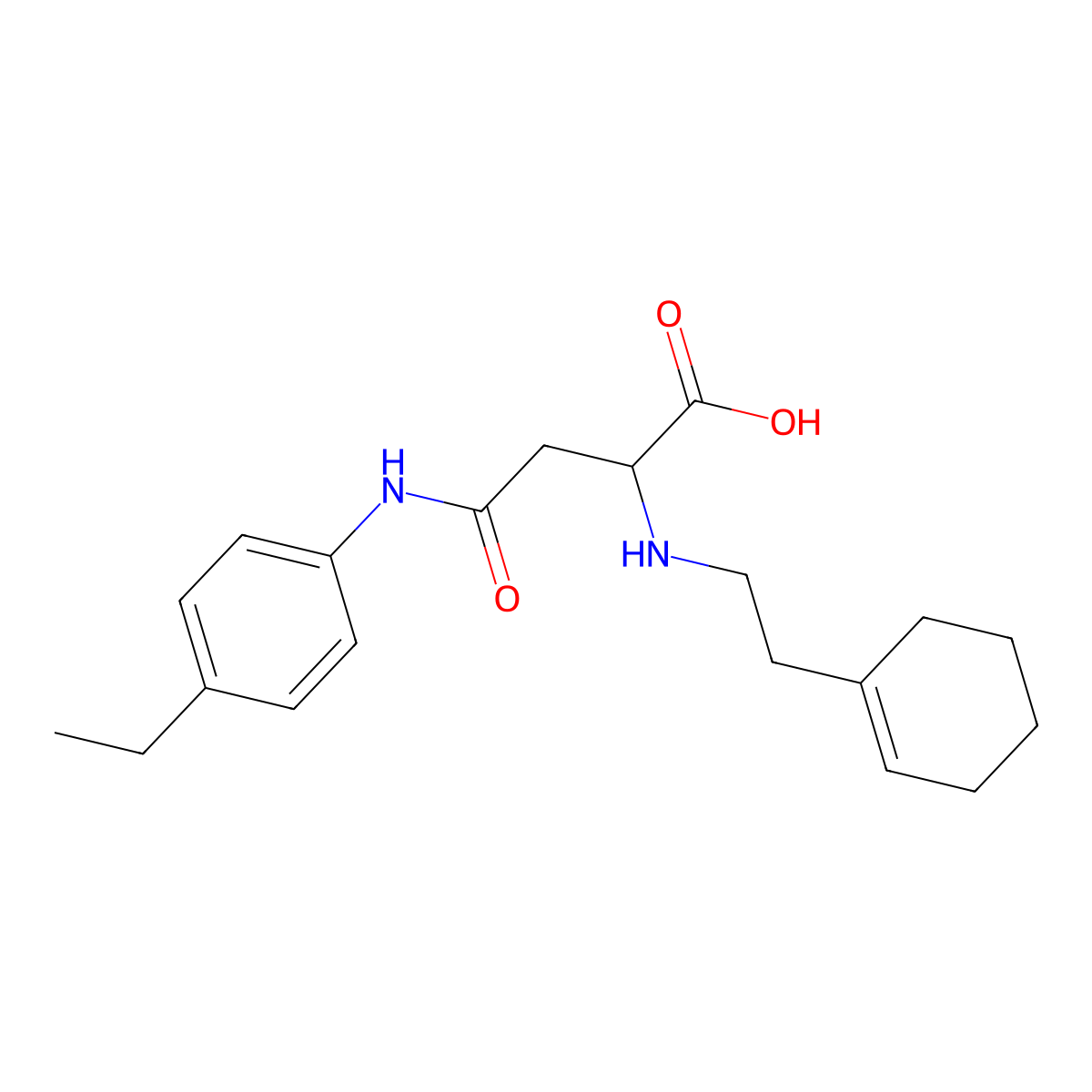 2-((2-(Cyclohex-1-en-1-yl)ethyl)amino)-4-((4-ethylphenyl)amino)-4-oxobutanoic acid molecular structure, CAS 540763-66-4