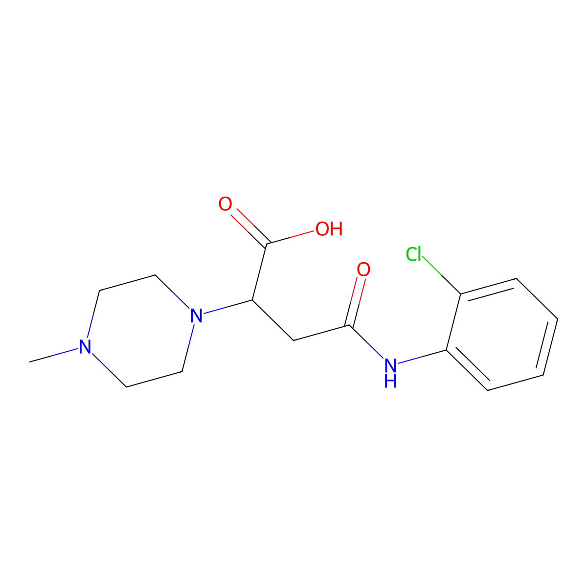 4-((2-Chlorophenyl)amino)-2-(4-methylpiperazin-1-yl)-4-oxobutanoic acid molecular structure, CAS 540763-74-4