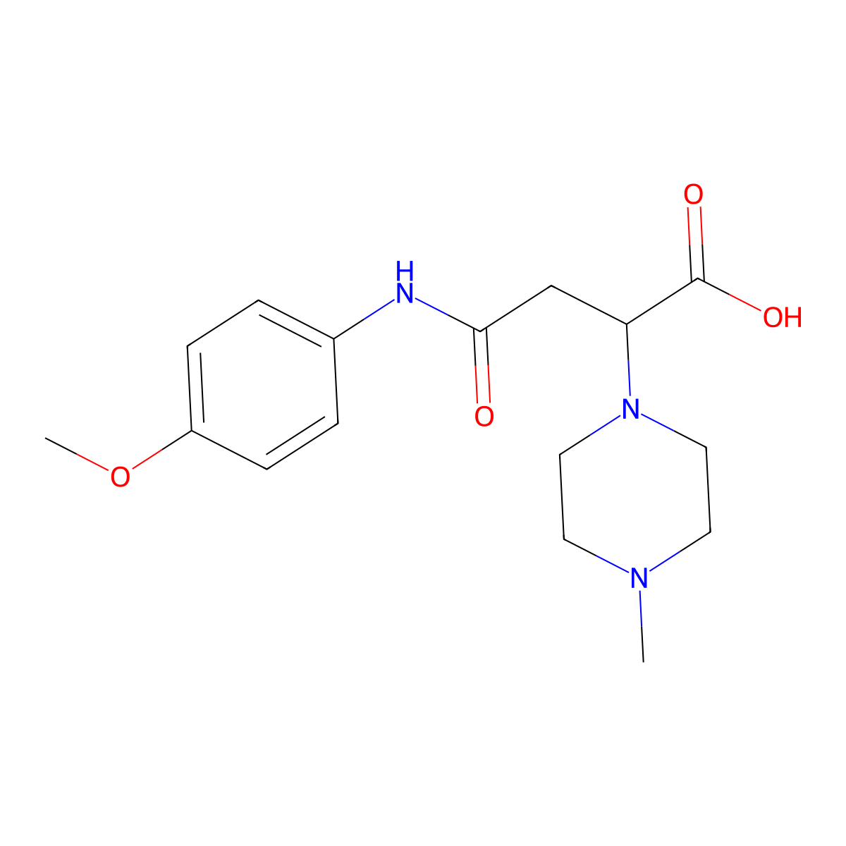 4-(4-Methoxyanilino)-2-(4-methylpiperazin-1-yl)-4-oxobutanoic acid molecular structure, CAS 540763-75-5