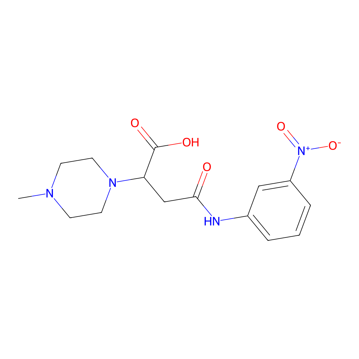 2-(4-Methylpiperazin-1-yl)-4-((3-nitrophenyl)amino)-4-oxobutanoic acid molecular structure, CAS 540763-88-0