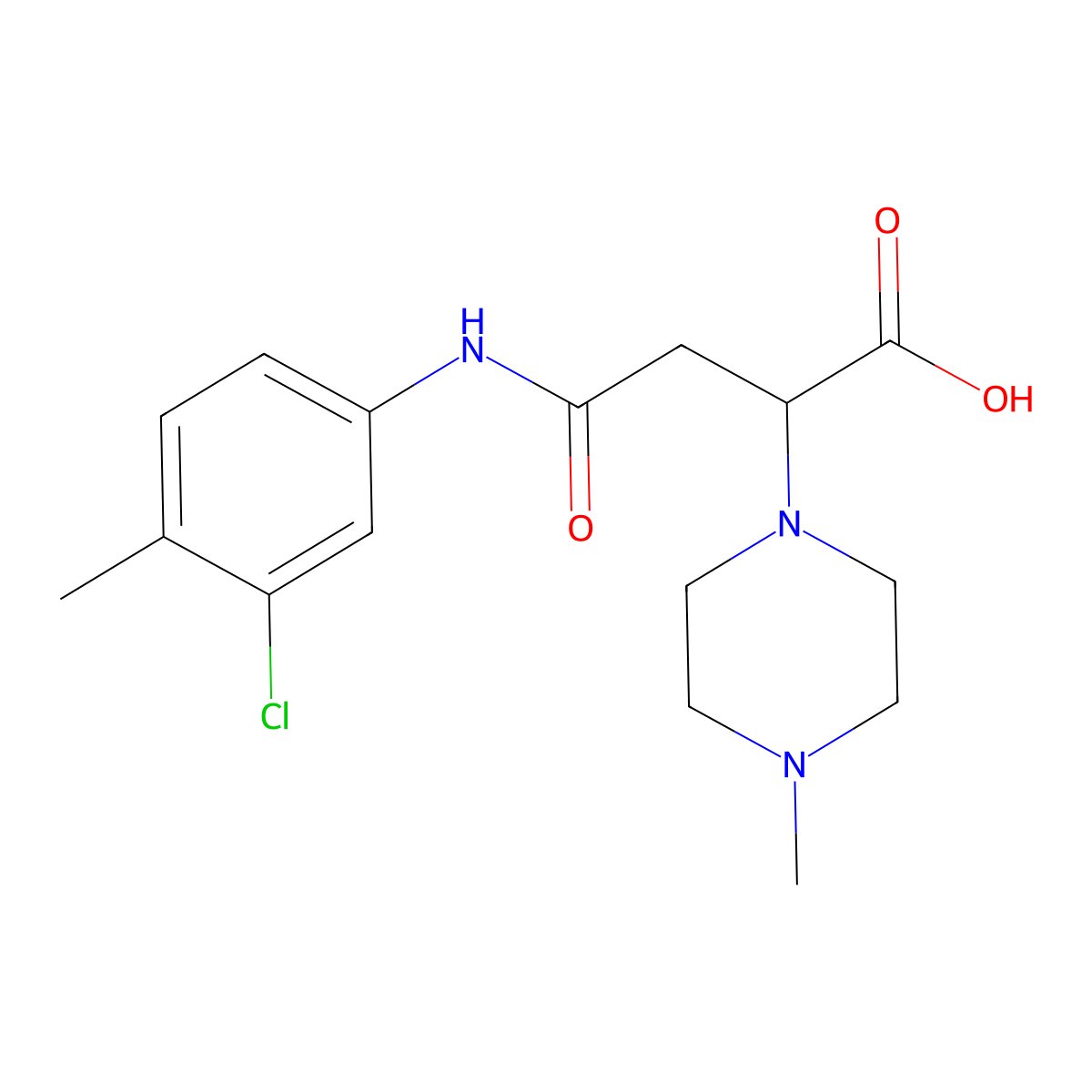 4-((3-Chloro-4-methylphenyl)amino)-2-(4-methylpiperazin-1-yl)-4-oxobutanoic acid molecular structure, CAS 540763-97-1