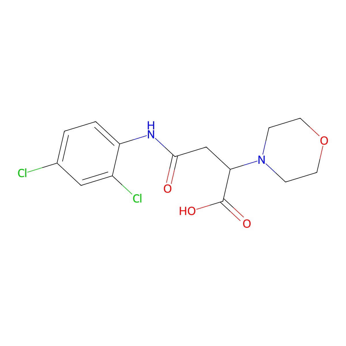 4-((2,4-Dichlorophenyl)amino)-2-morpholino-4-oxobutanoic acid molecular structure, CAS 540764-01-0
