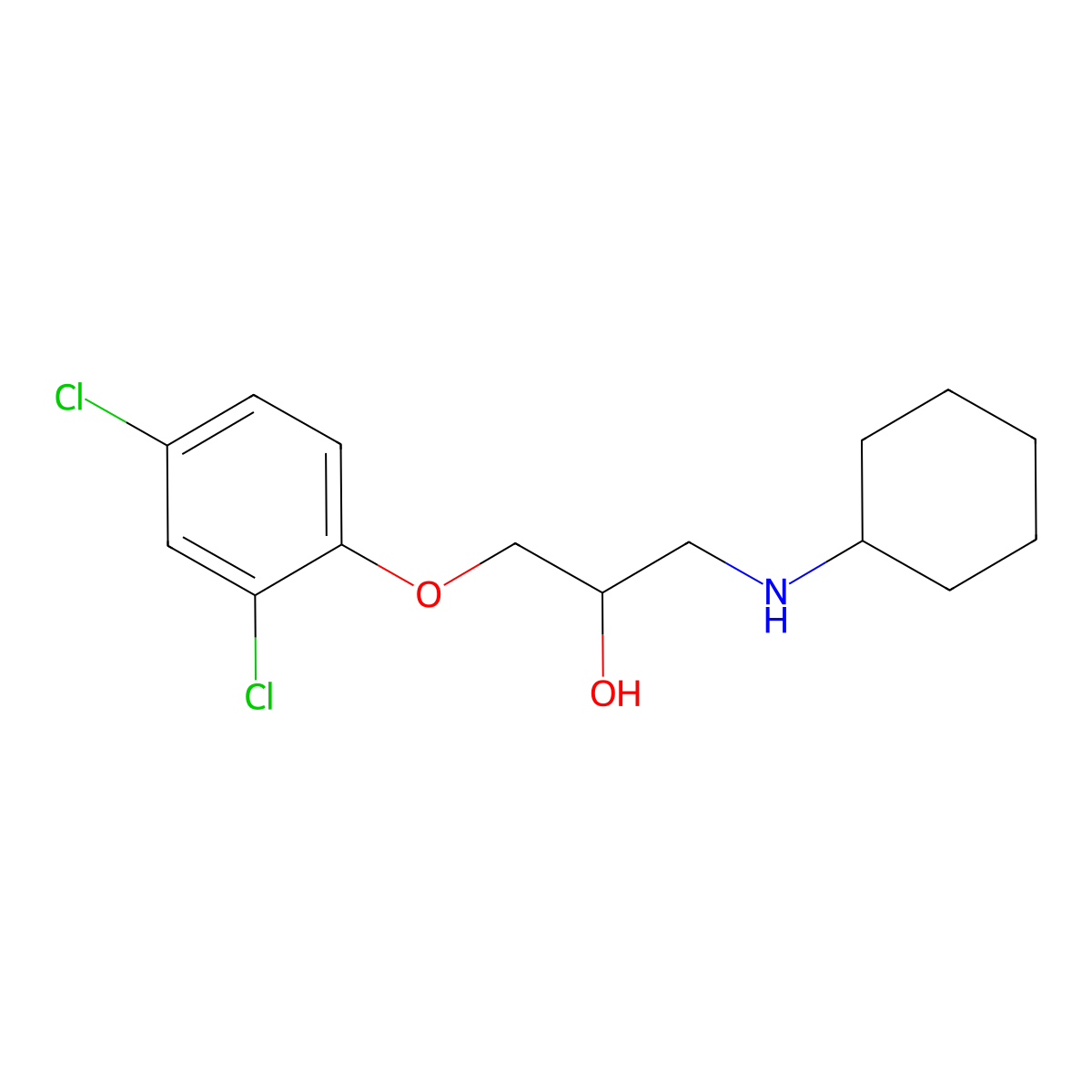 1-(Cyclohexylamino)-3-(2,4-dichlorophenoxy)propan-2-ol molecular structure, CAS 540770-67-0