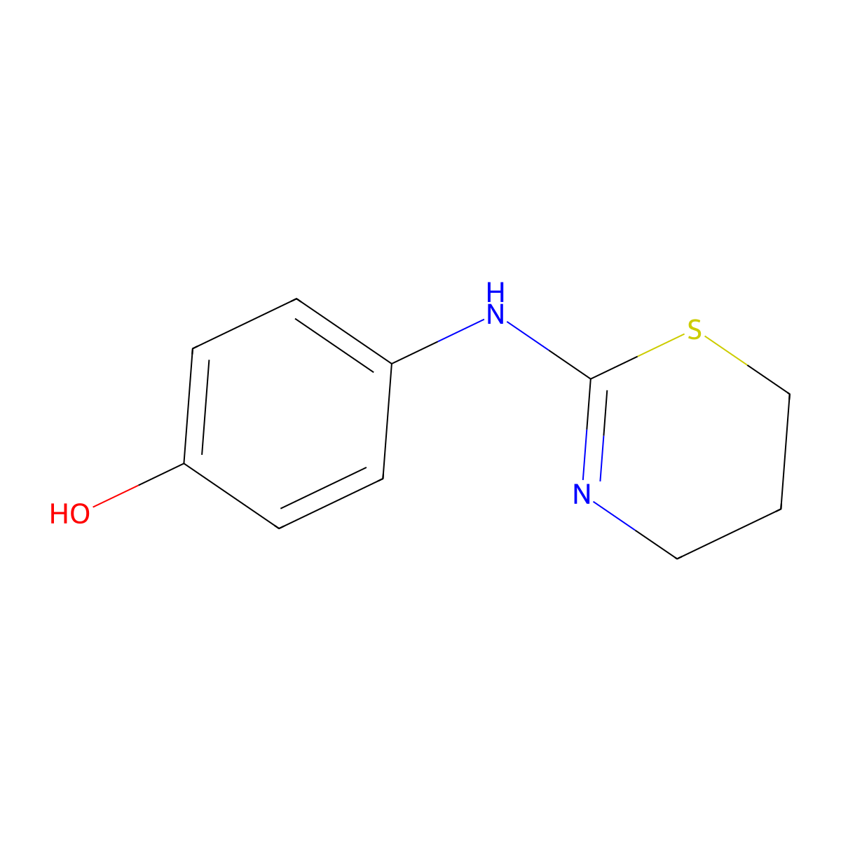 4-(5,6-dihydro-4H-1,3-thiazin-2-ylamino)phenol molecular structure, CAS 540771-32-2