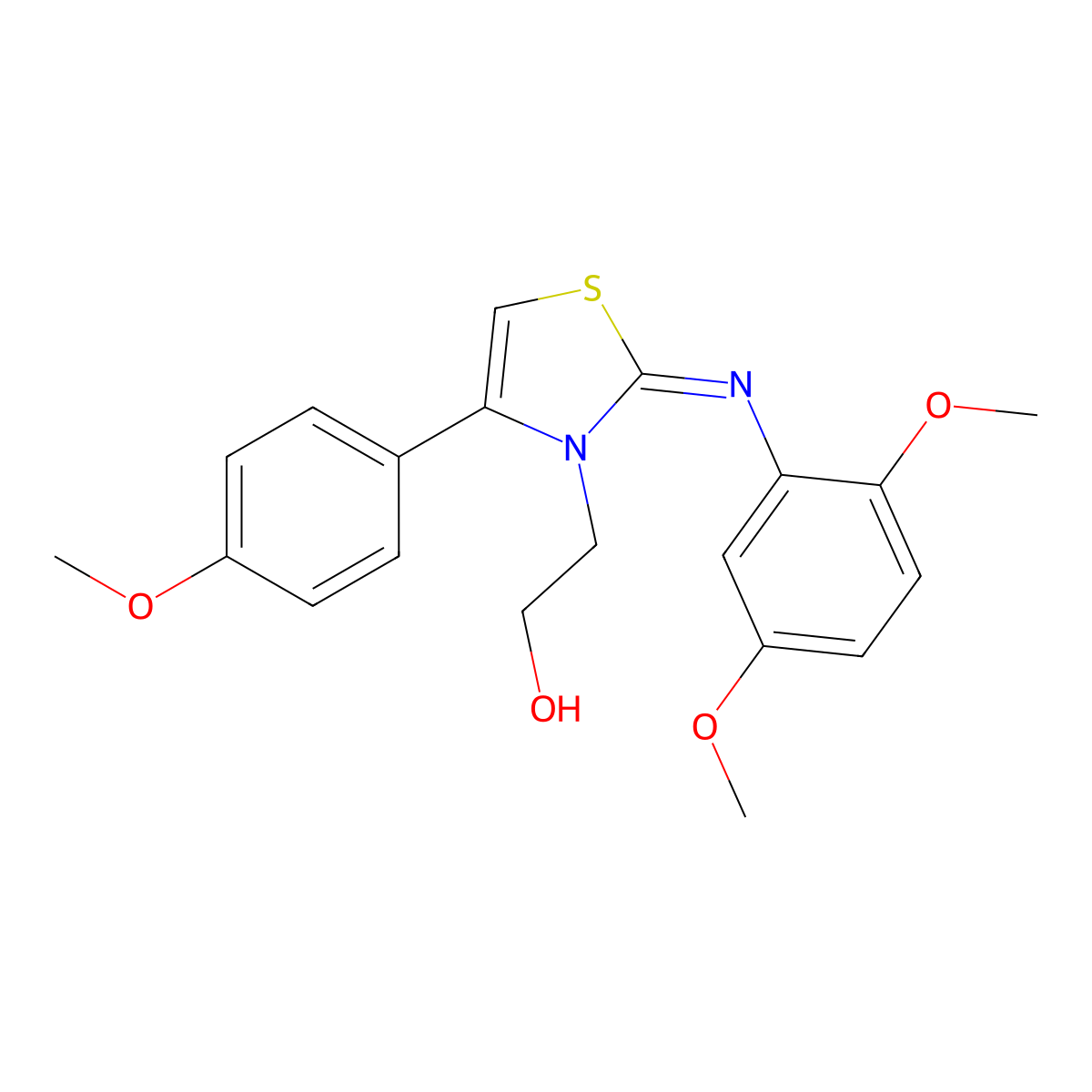 (Z)-2-(2-((2,5-dimethoxyphenyl)imino)-4-(4-methoxyphenyl)thiazol-3(2H)-yl)ethanol molecular structure, CAS 540771-86-6