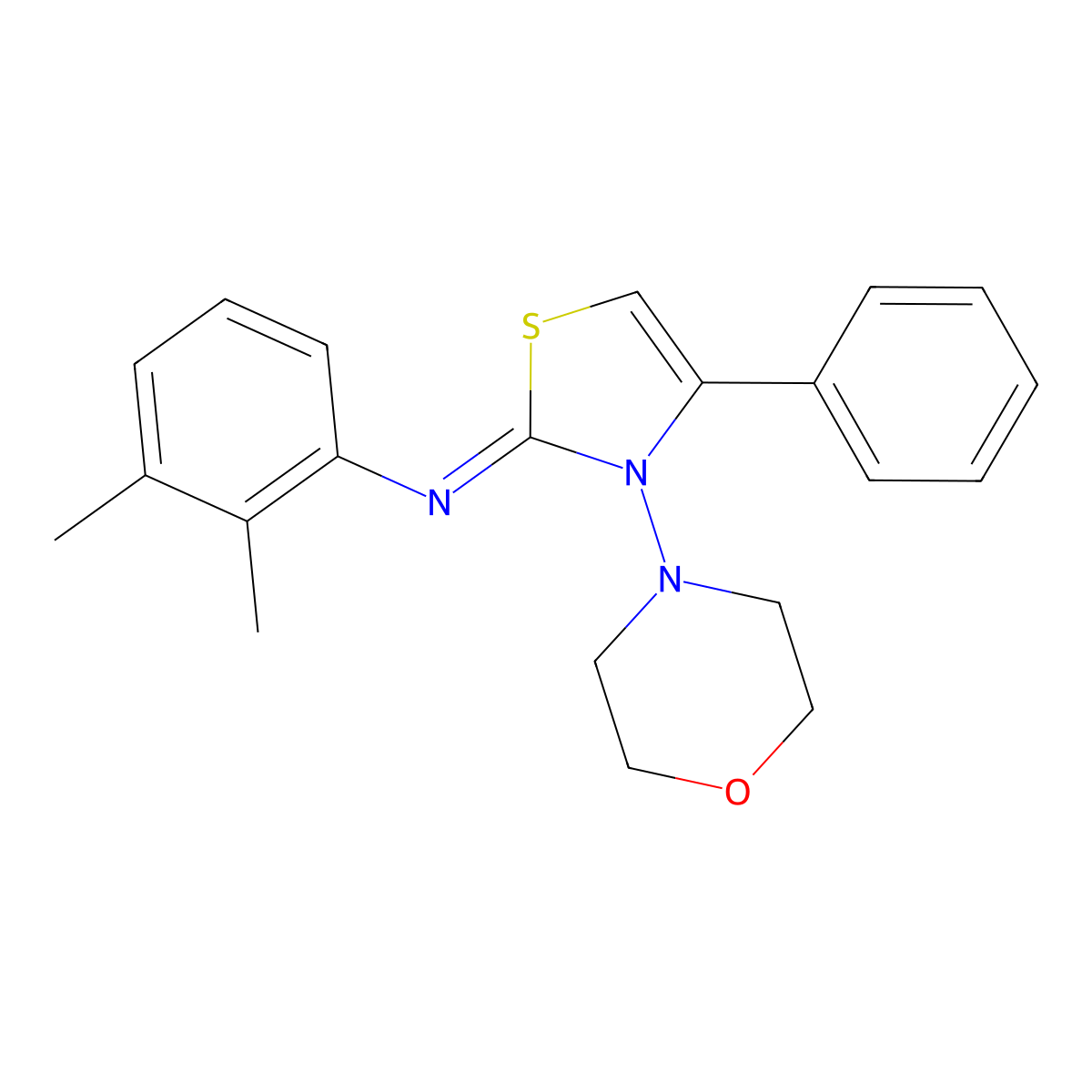 (Z)-2,3-dimethyl-N-(3-morpholino-4-phenylthiazol-2(3H)-ylidene)aniline molecular structure, CAS 540774-49-0