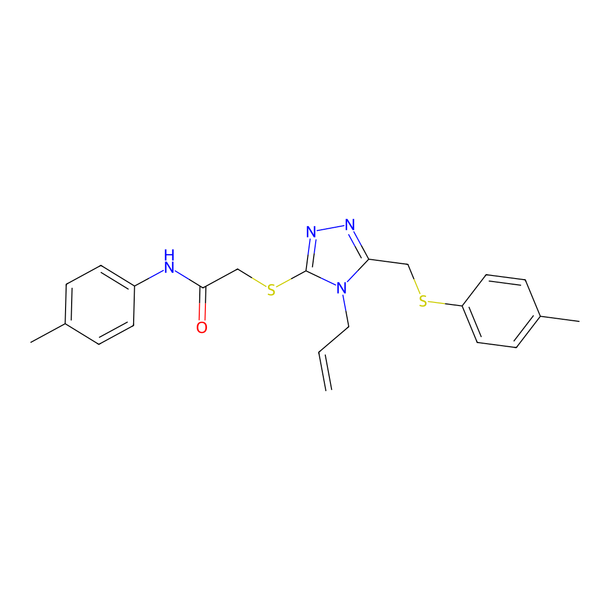 2-((4-Allyl-5-(((4-methylphenyl)sulfanyl)methyl)-4H-1,2,4-triazol-3-YL)sulfanyl)-N-(4-methylphenyl)acetamide molecular structure, CAS 540774-98-9