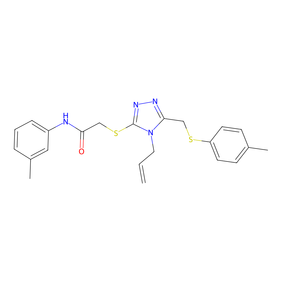 2-((4-Allyl-5-(((4-methylphenyl)sulfanyl)methyl)-4H-1,2,4-triazol-3-YL)sulfanyl)-N-(3-methylphenyl)acetamide molecular structure, CAS 540774-99-0