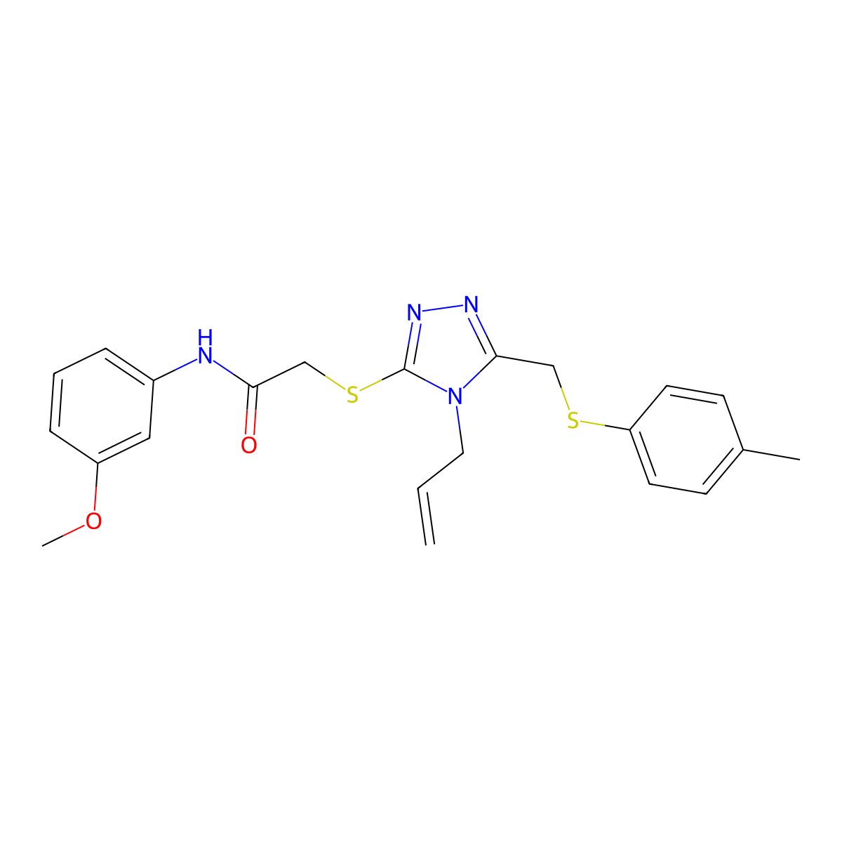 2-((4-Allyl-5-(((4-methylphenyl)sulfanyl)methyl)-4H-1,2,4-triazol-3-YL)sulfanyl)-N-(3-methoxyphenyl)acetamide molecular structure, CAS 540775-01-7