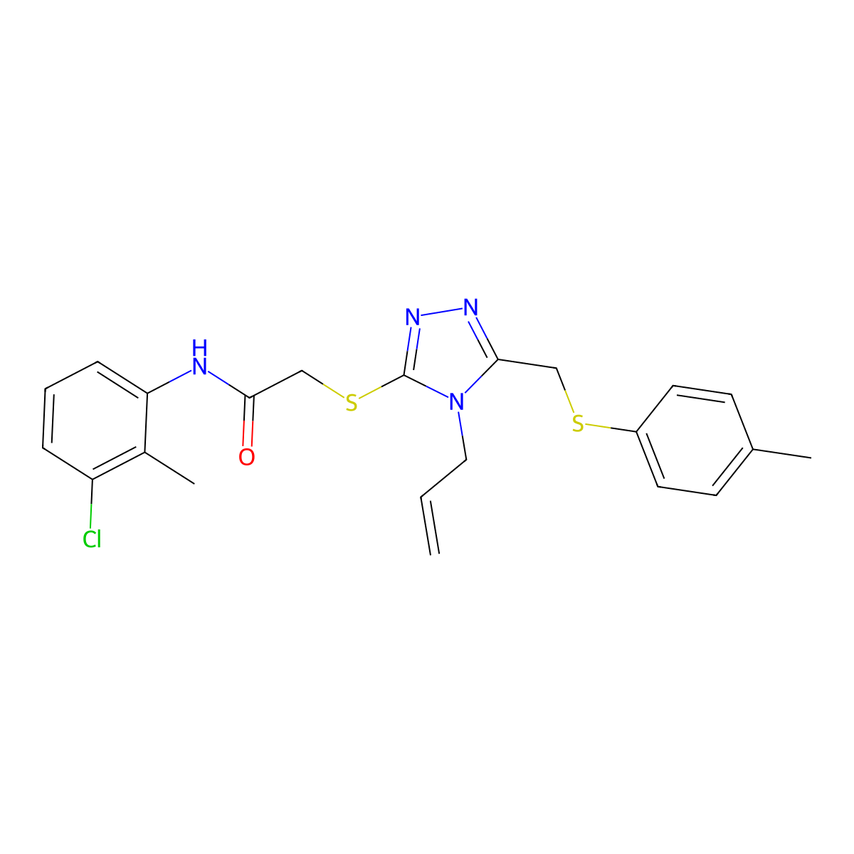 2-((4-Allyl-5-(((4-methylphenyl)sulfanyl)methyl)-4H-1,2,4-triazol-3-YL)sulfanyl)-N-(3-chloro-2-methylphenyl)acetamide molecular structure, CAS 540775-02-8
