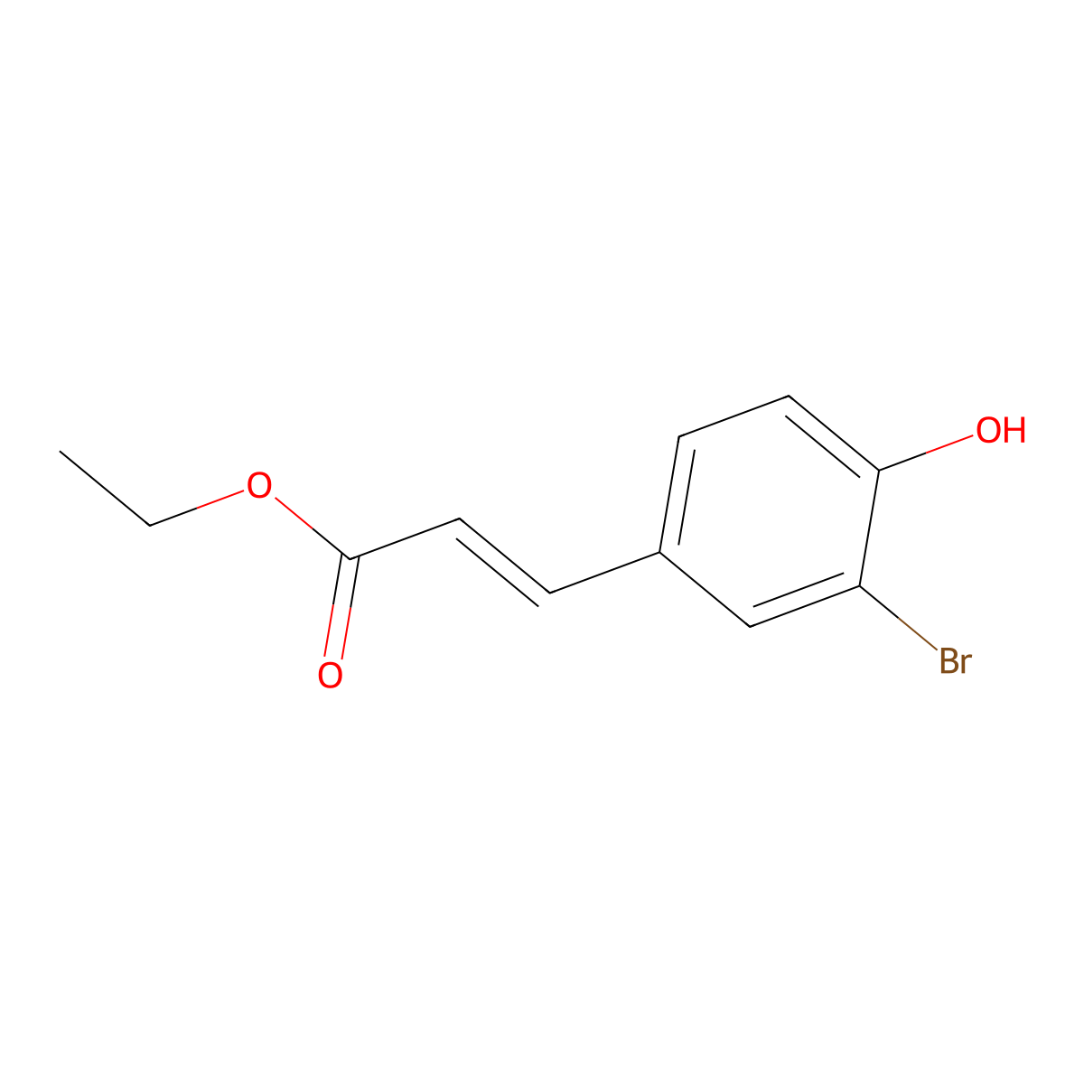 Ethyl 3-(3-bromo-4-hydroxyphenyl)acrylate molecular structure, CAS 540779-17-7