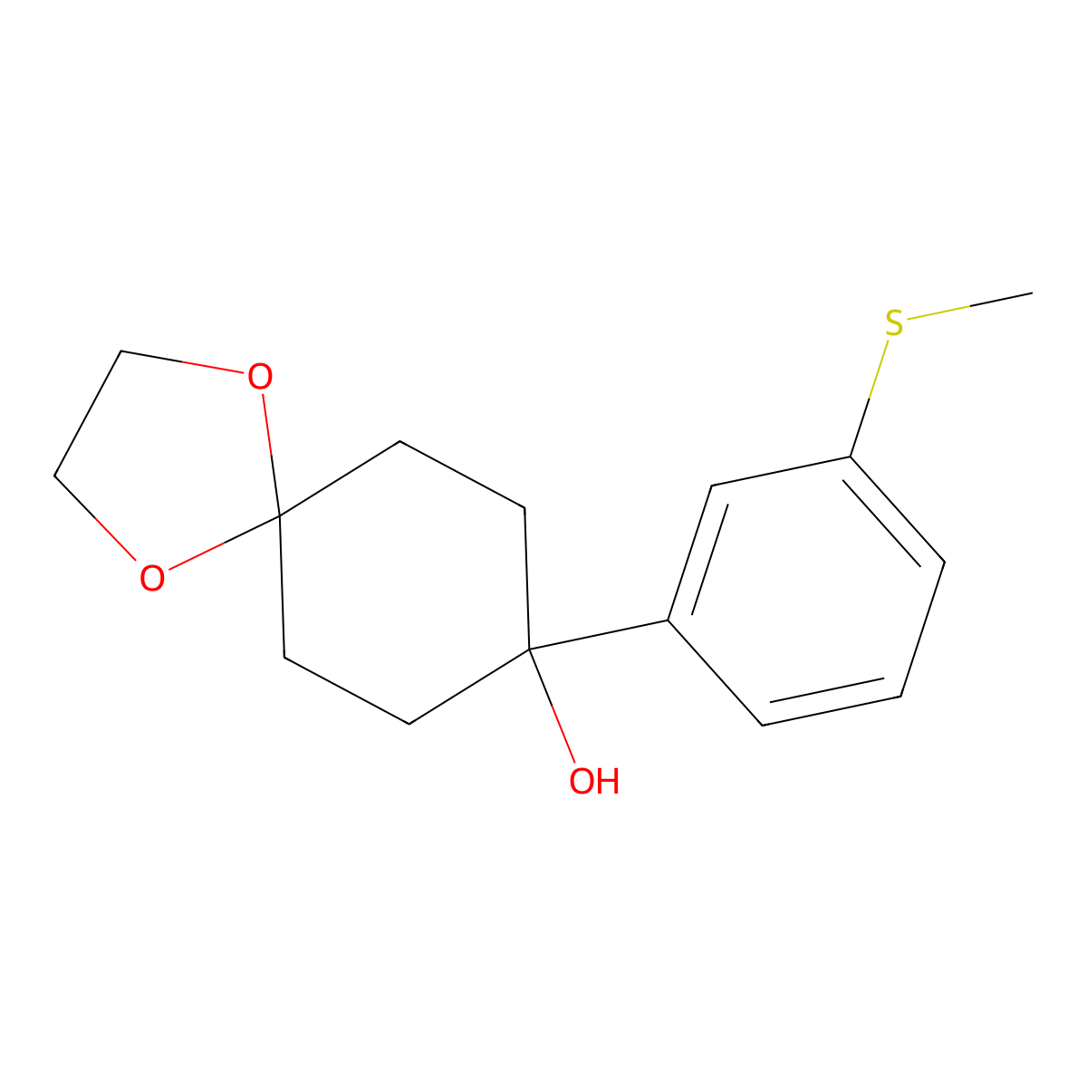 8-(3-(Methylthio)phenyl)-1,4-dioxaspiro[4.5]decan-8-ol molecular structure, CAS 540788-03-2