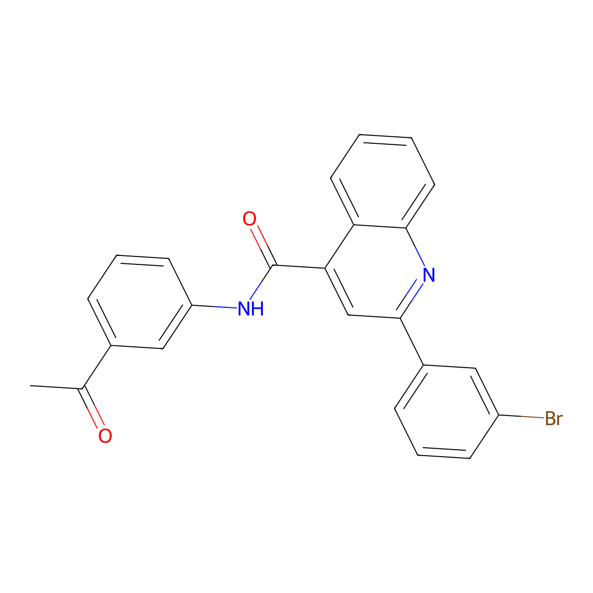 N-(3-acetylphenyl)-2-(3-bromophenyl)quinoline-4-carboxamide molecular structure, CAS 540788-53-2