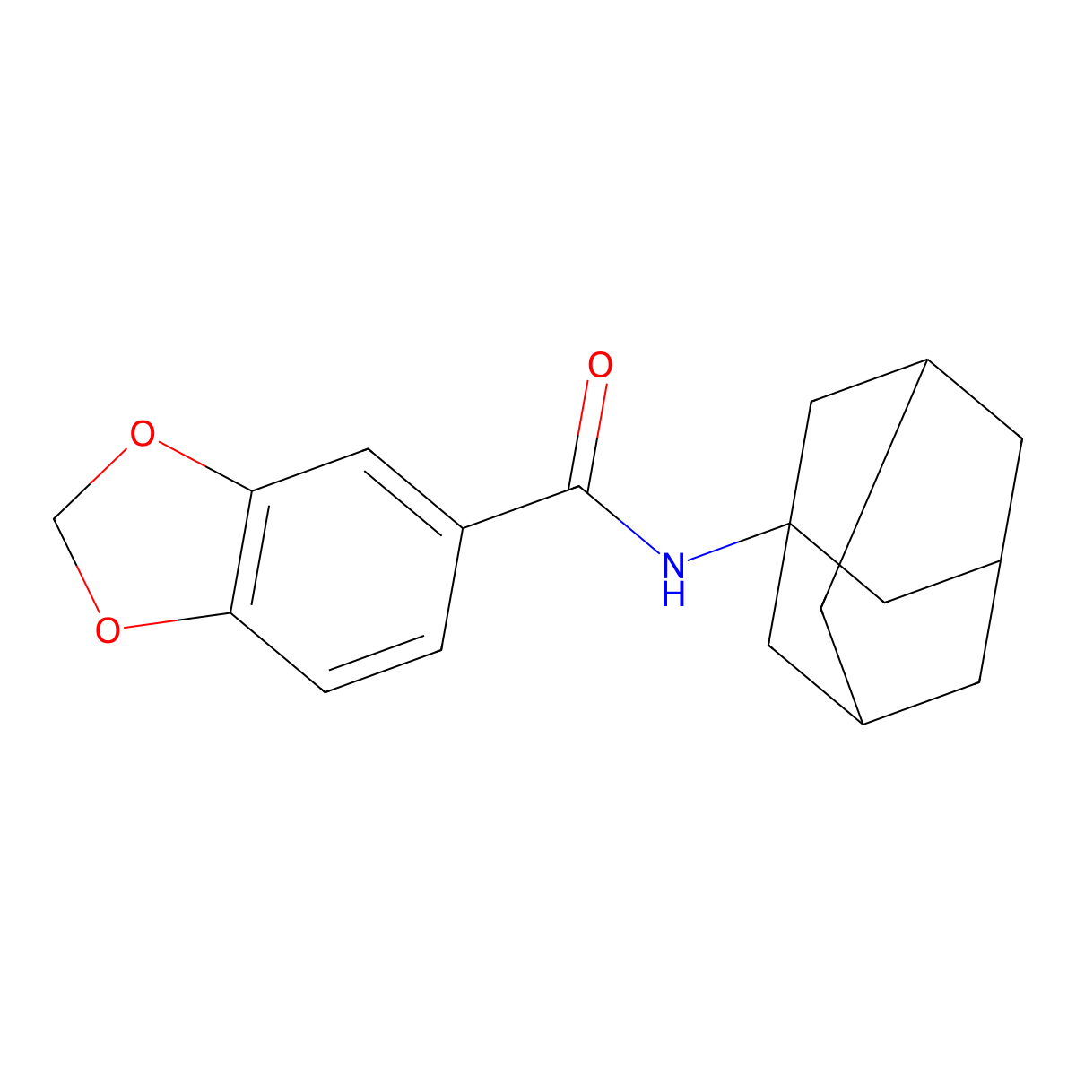 N-(1-adamantyl)-1,3-benzodioxole-5-carboxamide molecular structure, CAS 540789-61-5
