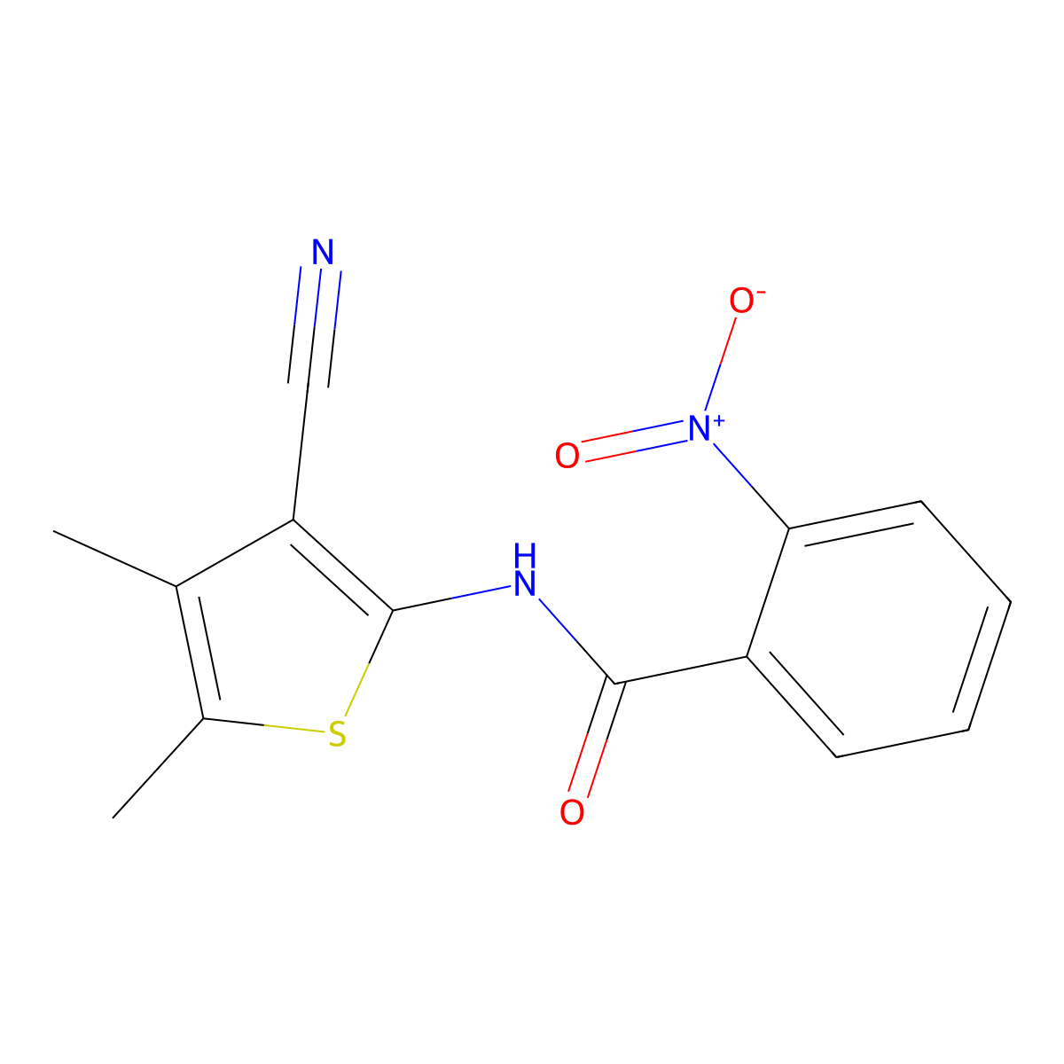N-(3-cyano-4,5-dimethylthiophen-2-yl)-2-nitrobenzamide molecular structure, CAS 540790-27-0