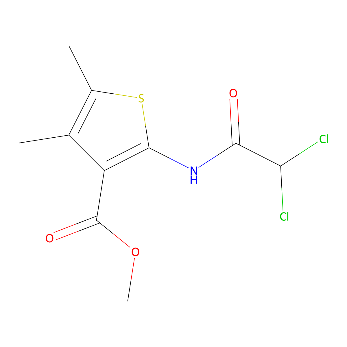 Methyl 2-[(dichloroacetyl)amino]-4,5-dimethyl-3-thiophenecarboxylate molecular structure, CAS 540791-08-0
