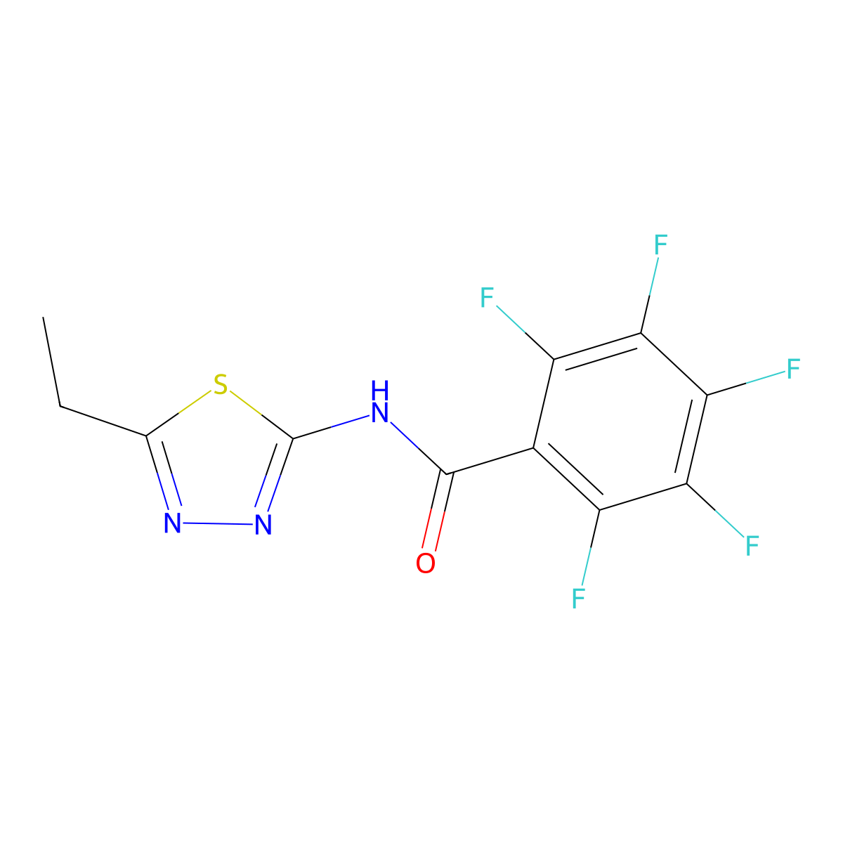 N-(5-ethyl-1,3,4-thiadiazol-2-yl)-2,3,4,5,6-pentafluorobenzamide molecular structure, CAS 540791-31-9