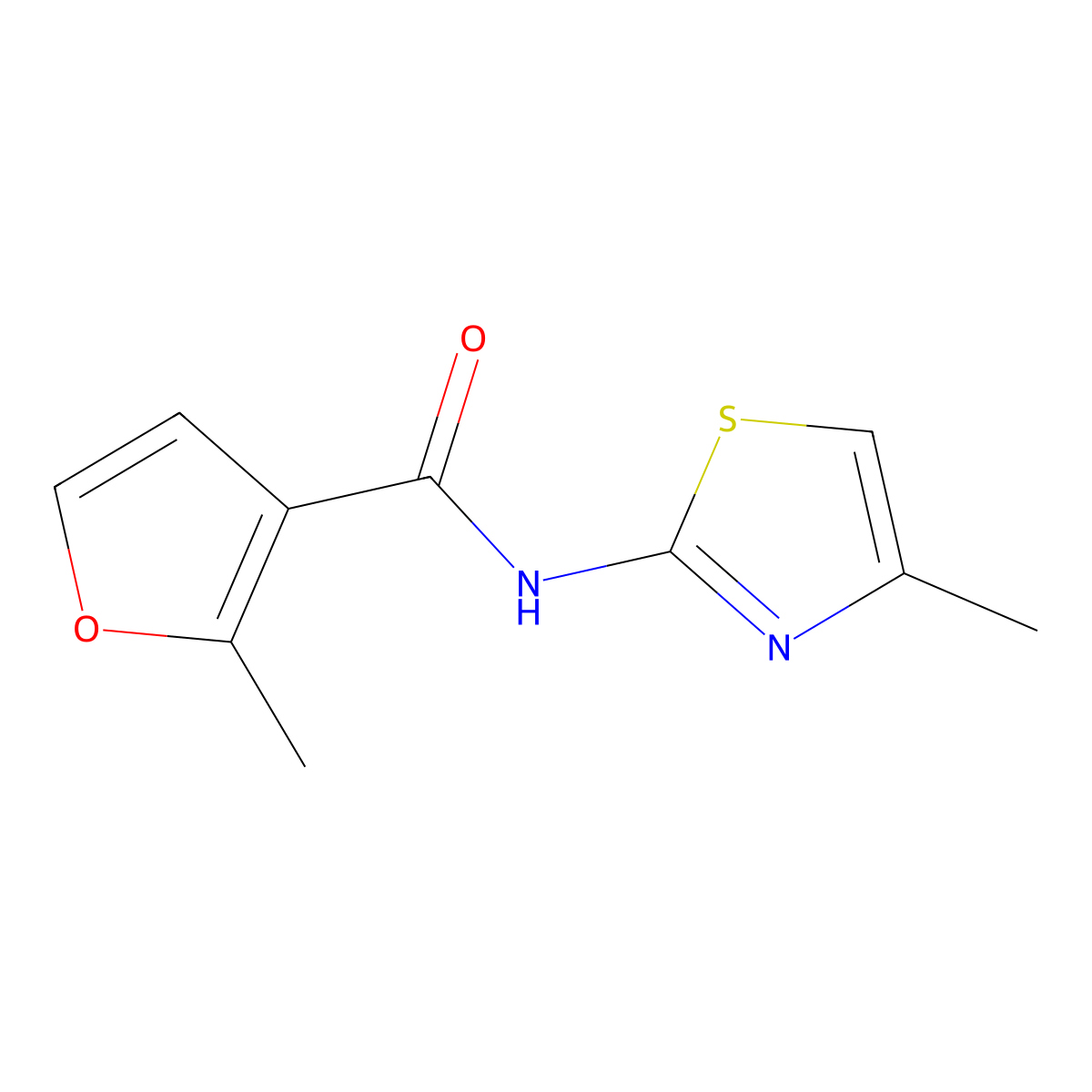 2-methyl-N-(4-methyl-1,3-thiazol-2-yl)furan-3-carboxamide molecular structure, CAS 540791-89-7