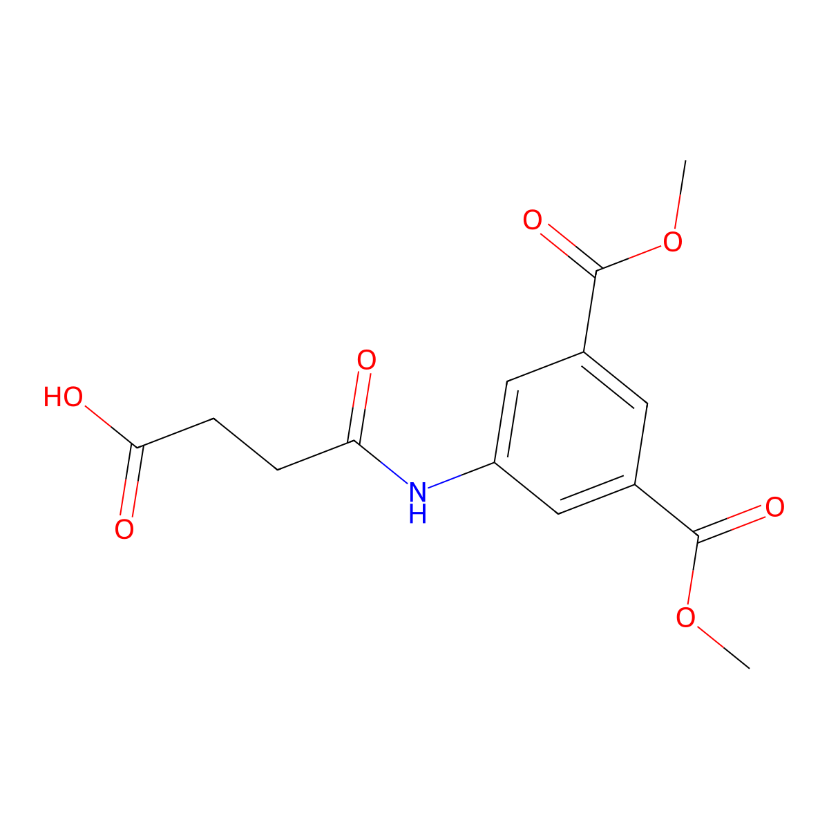 Dimethyl-5-((2-carboxyethyl)carbonylamino)-isophthalate molecular structure, CAS 540791-94-4