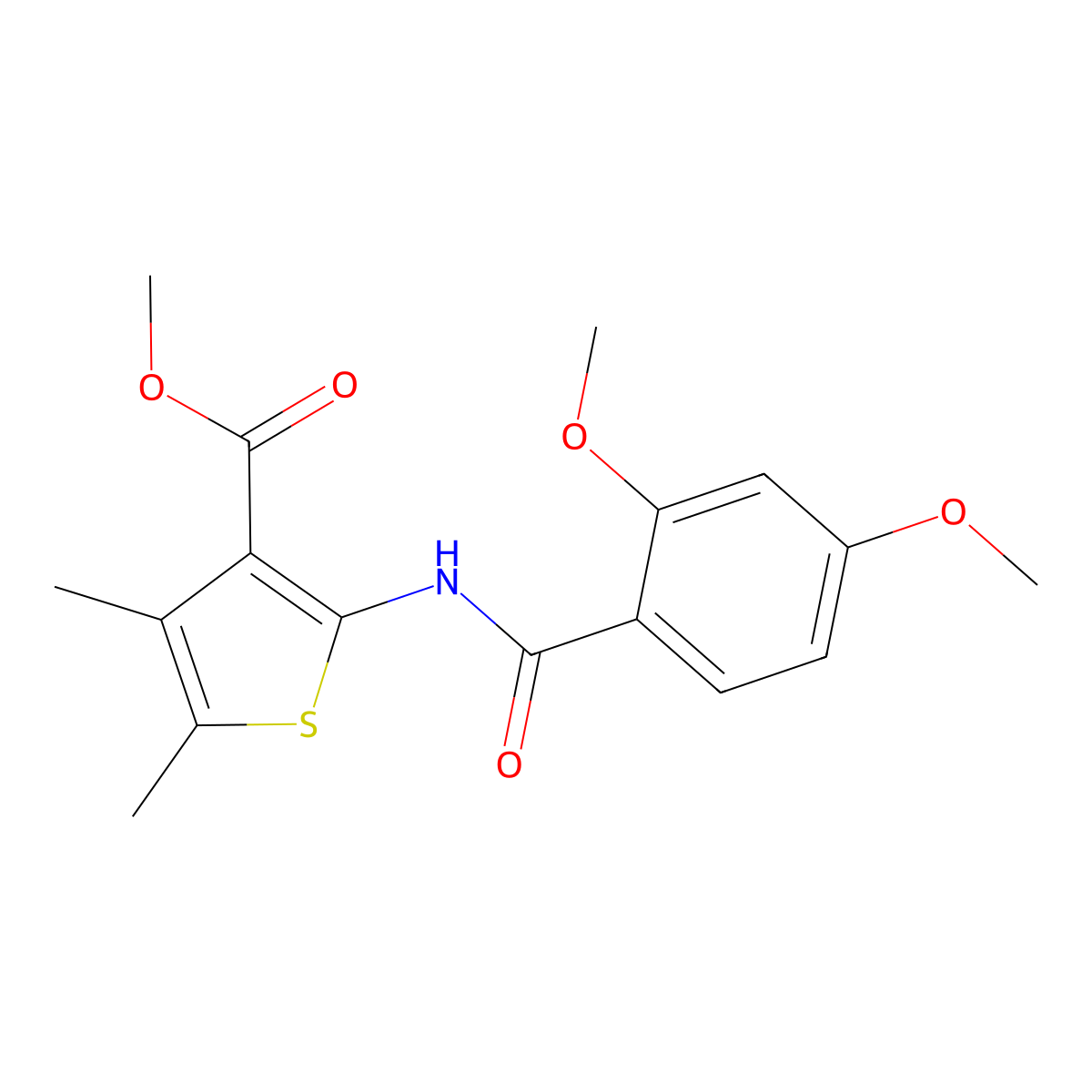 Methyl 2-[(2,4-dimethoxybenzoyl)amino]-4,5-dimethylthiophene-3-carboxylate molecular structure, CAS 540792-17-4