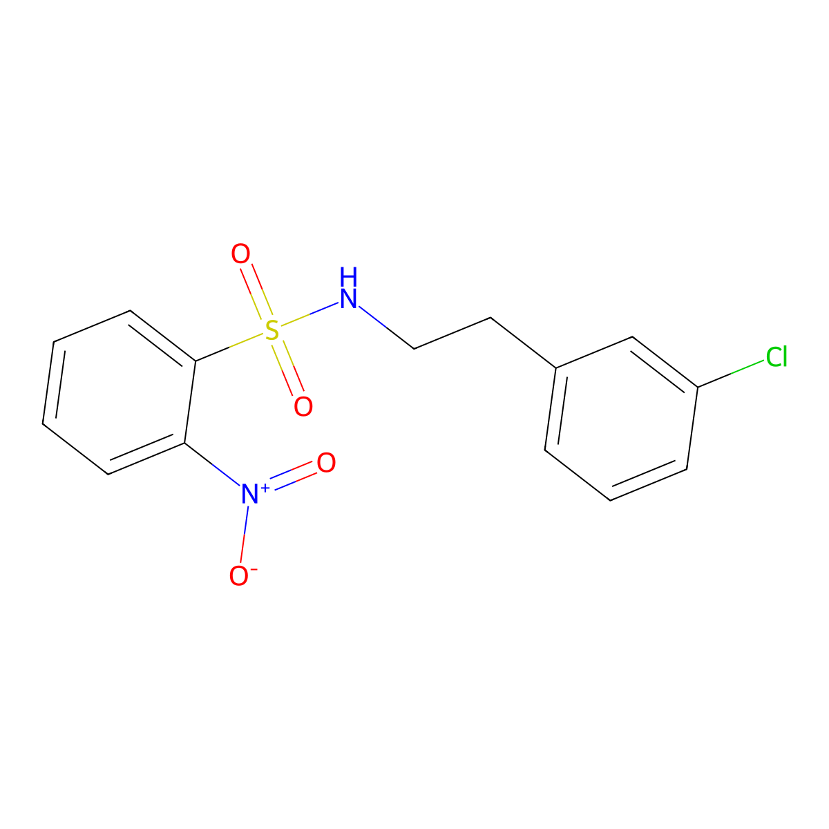 N-[2-(3-chlorophenyl)ethyl]-2-nitrobenzenesulfonamide molecular structure, CAS 540792-21-0