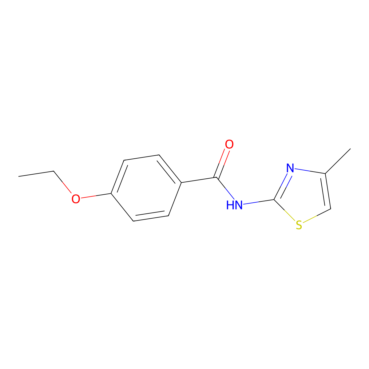 4-ethoxy-N-(4-methyl-1,3-thiazol-2-yl)benzamide molecular structure, CAS 540792-32-3