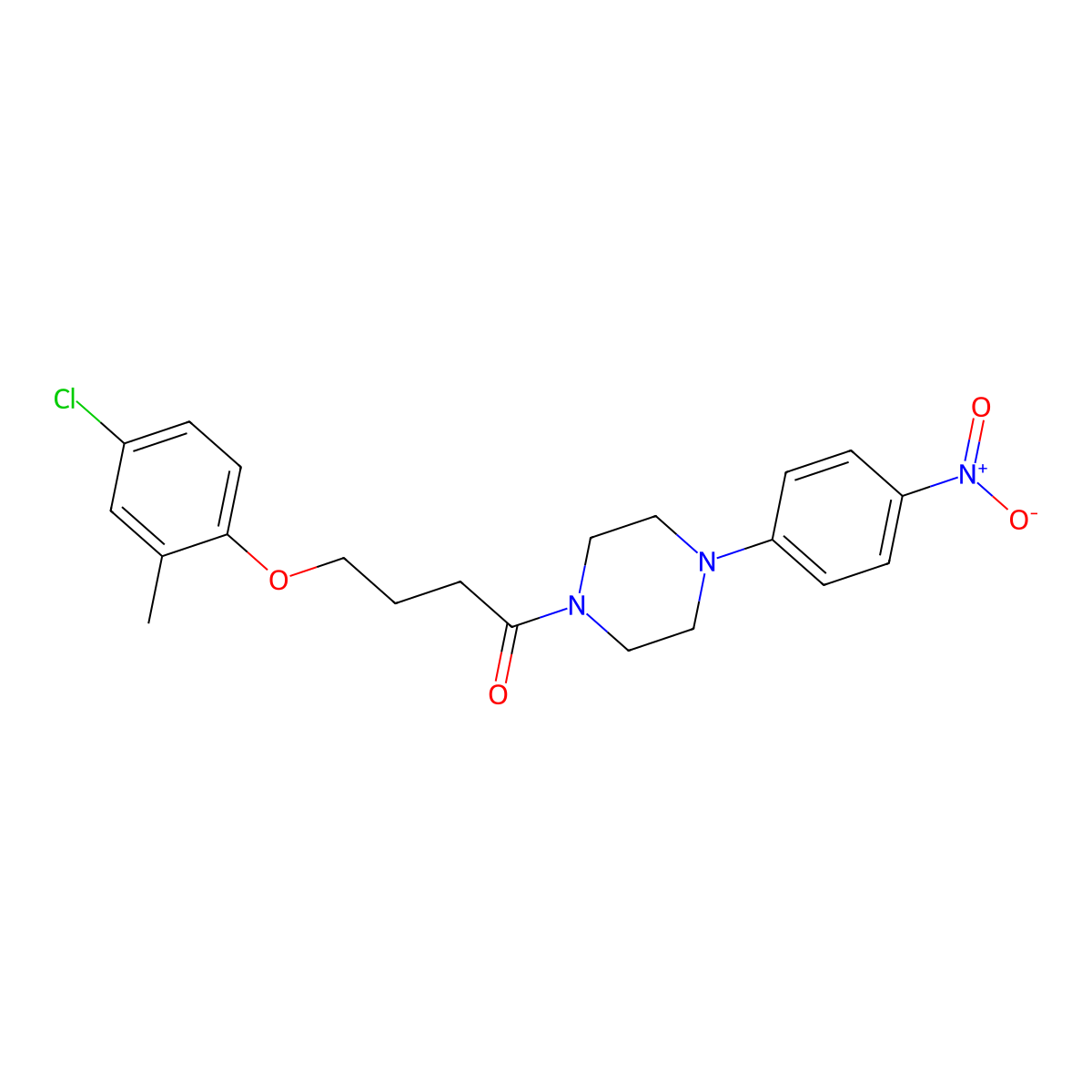 4-(4-Chloro-2-methylphenoxy)-1-[4-(4-nitrophenyl)piperazin-1-yl]butan-1-one molecular structure, CAS 540792-34-5