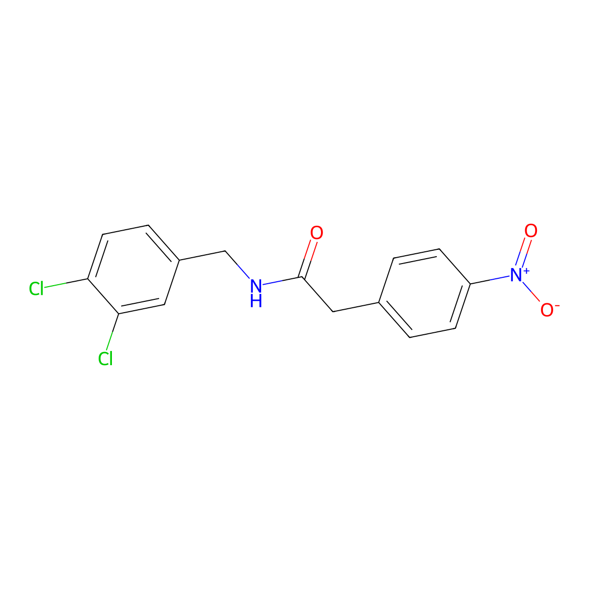 N-[(3,4-dichlorophenyl)methyl]-2-(4-nitrophenyl)acetamide molecular structure, CAS 540792-47-0