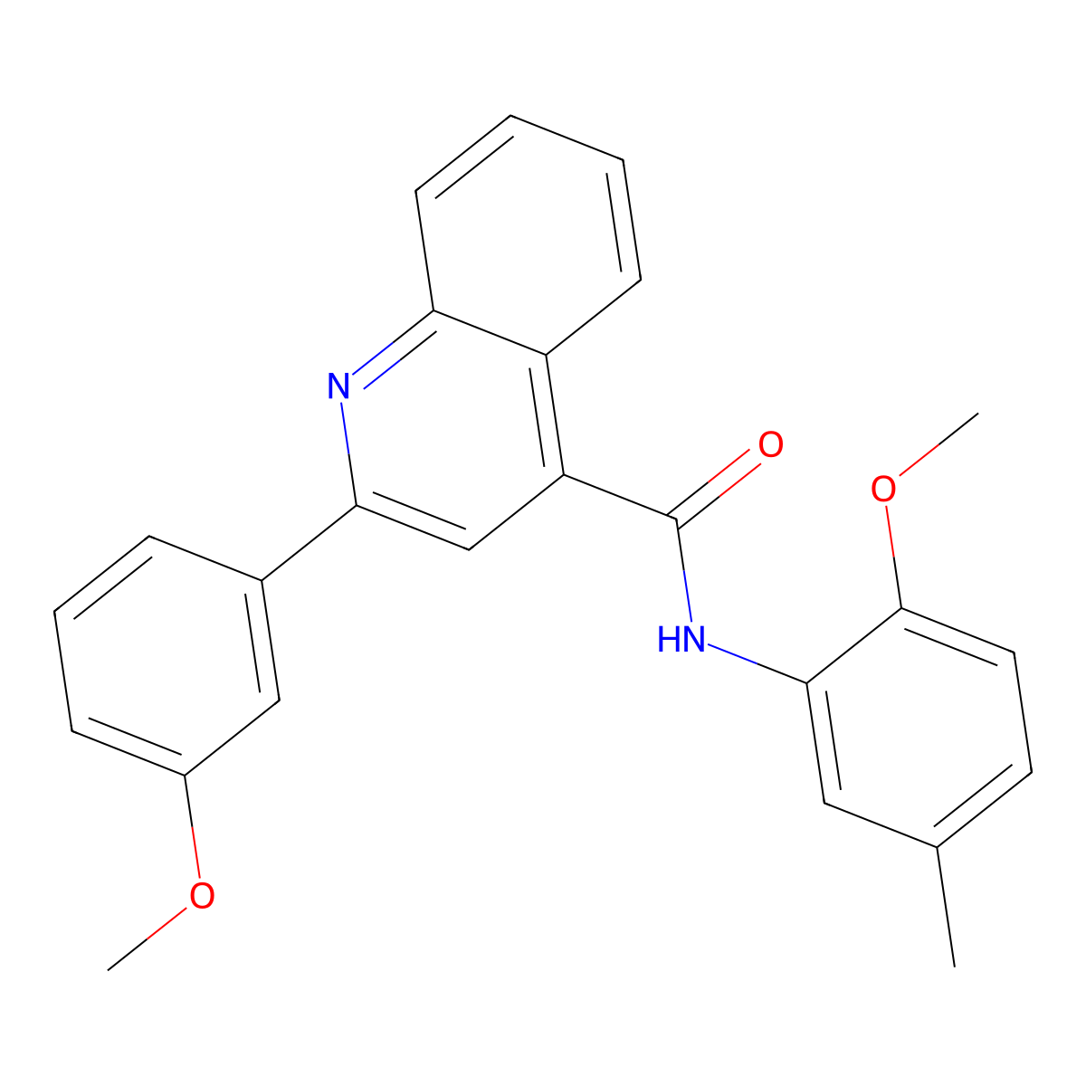 N-(2-methoxy-5-methylphenyl)-2-(3-methoxyphenyl)quinoline-4-carboxamide molecular structure, CAS 540792-56-1
