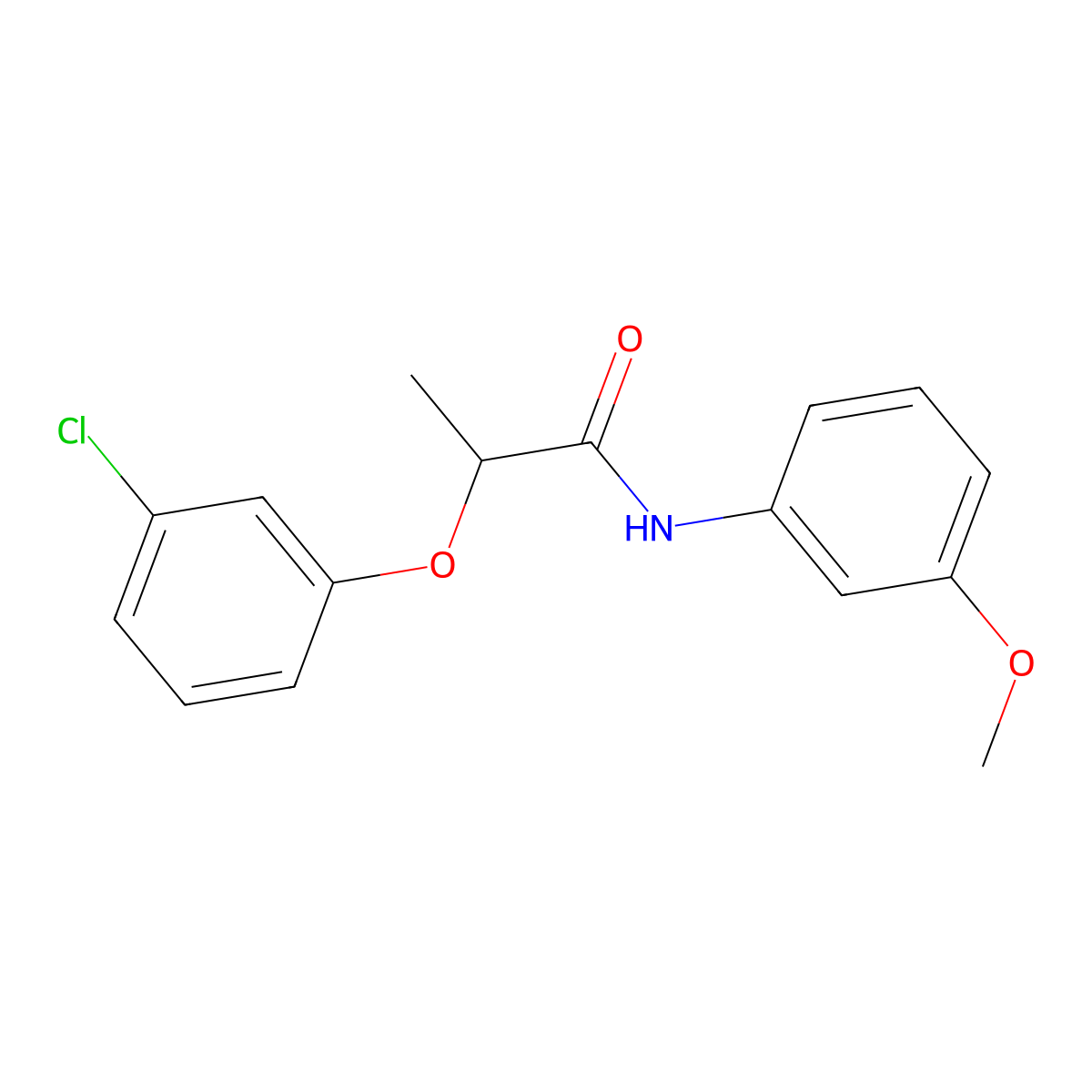 2-(3-chlorophenoxy)-N-(3-methoxyphenyl)propanamide molecular structure, CAS 540792-71-0