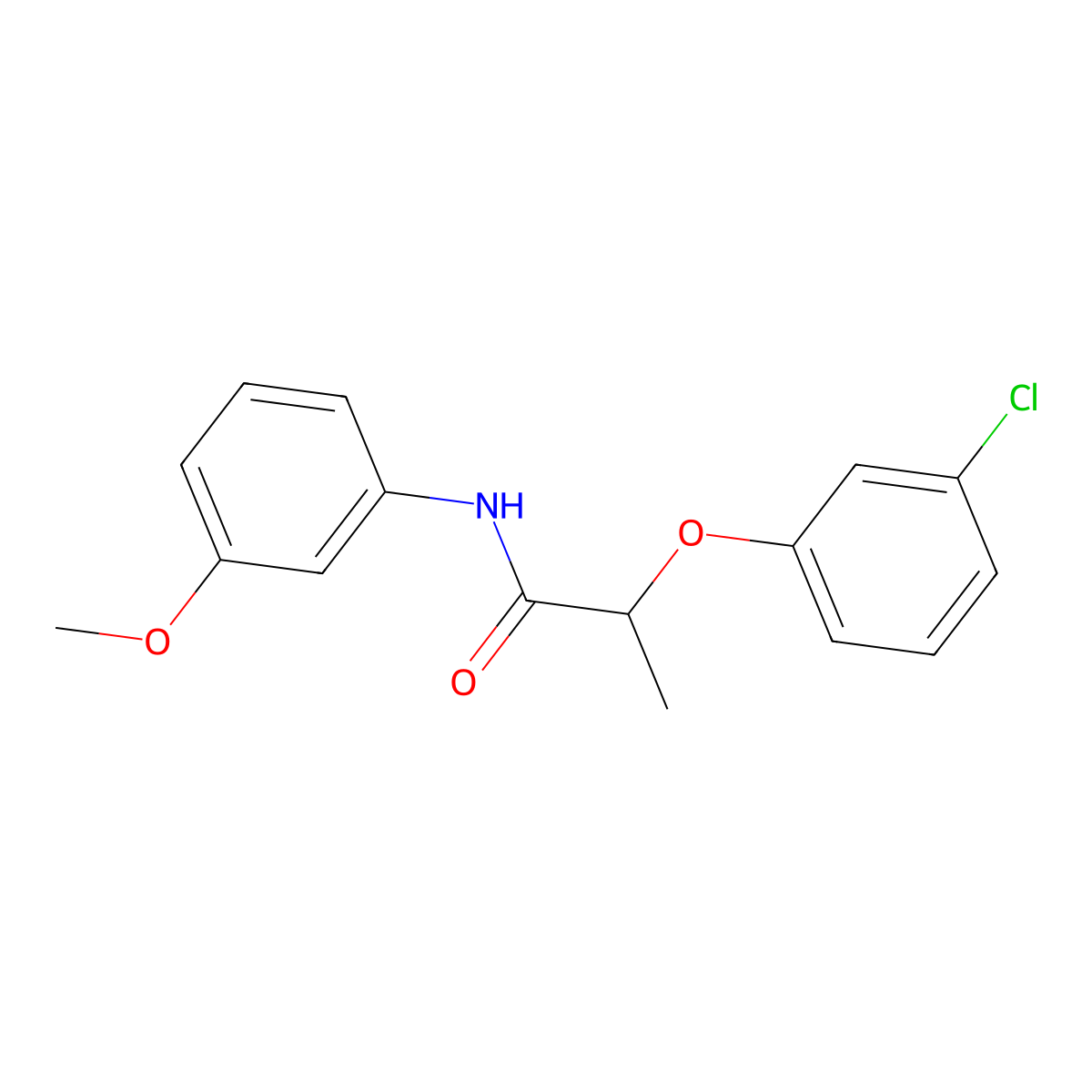 2-(3-chlorophenoxy)-N-(3-methoxyphenyl)propanamide molecular structure, CAS 540792-71-0