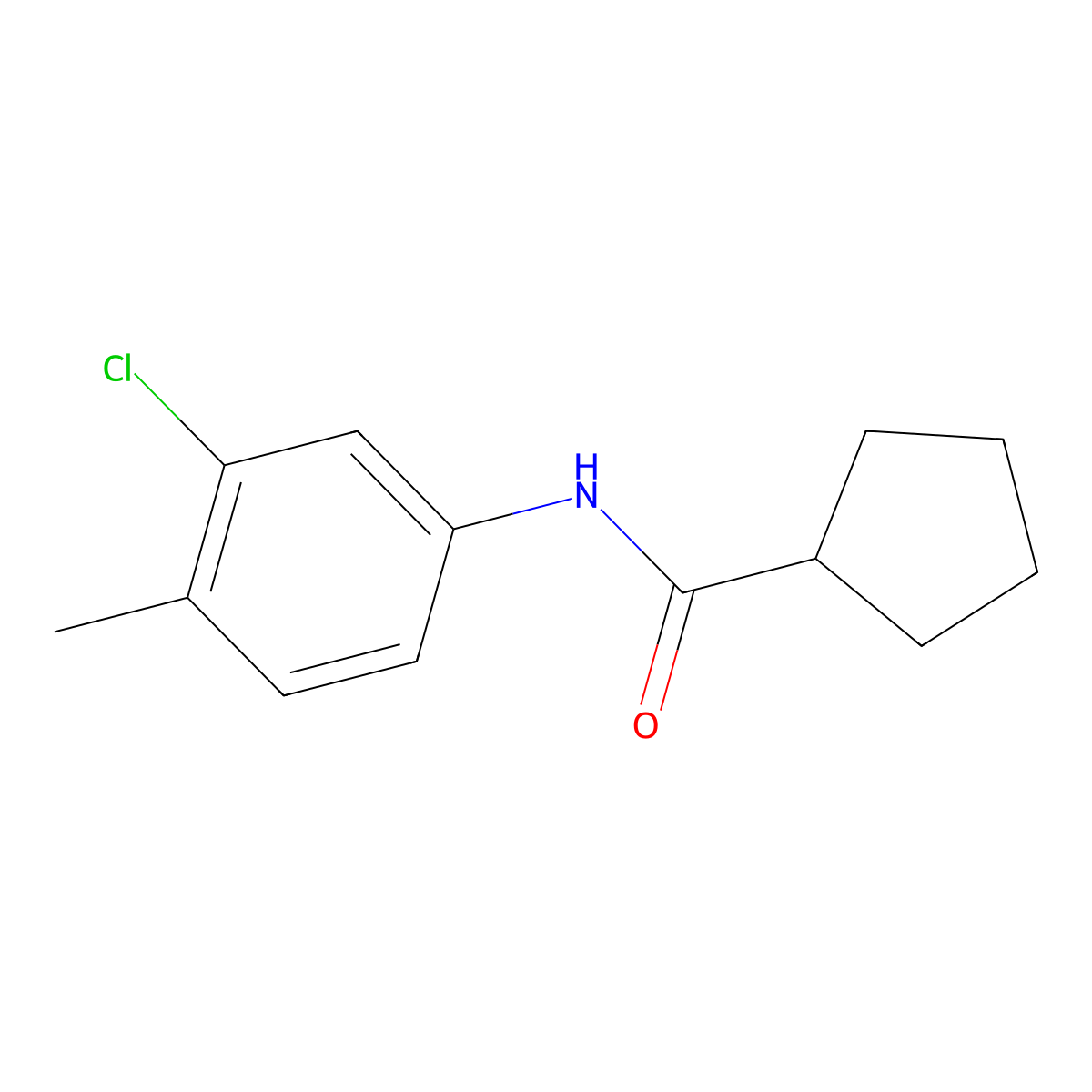 N-(3-chloro-4-methylphenyl)cyclopentanecarboxamide molecular structure, CAS 540792-94-7