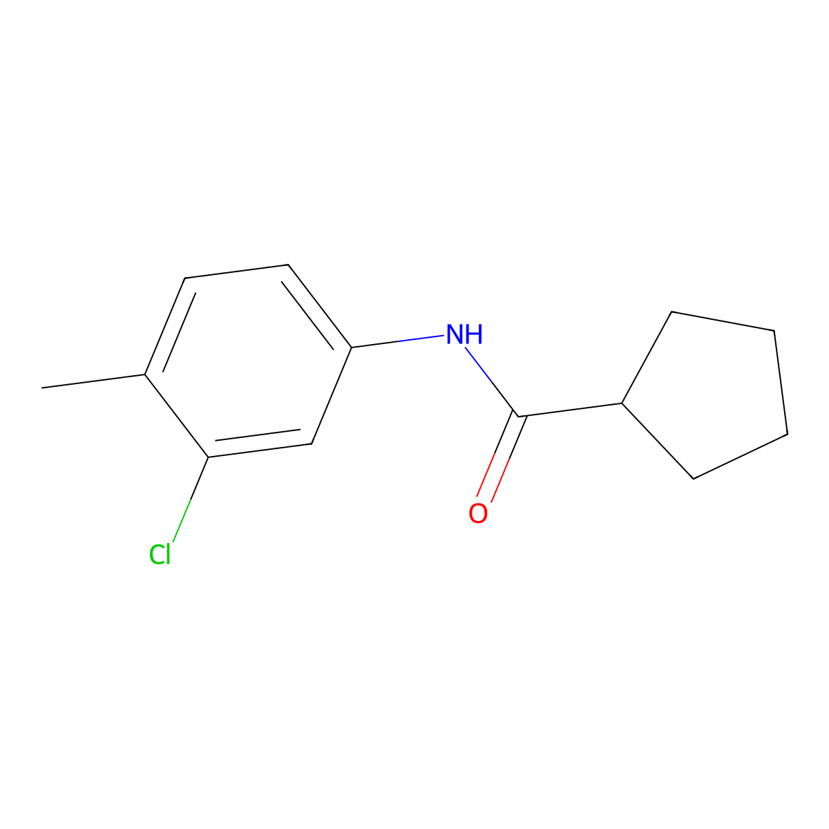 N-(3-chloro-4-methylphenyl)cyclopentanecarboxamide molecular structure, CAS 540792-94-7