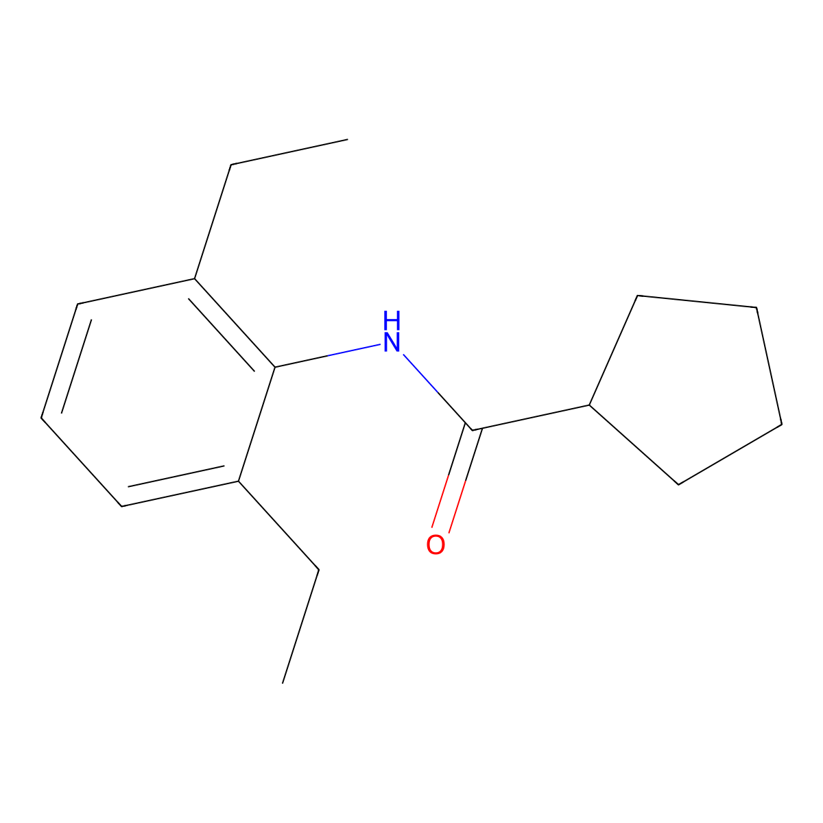 N-(2,6-diethylphenyl)cyclopentanecarboxamide molecular structure, CAS 540793-87-1