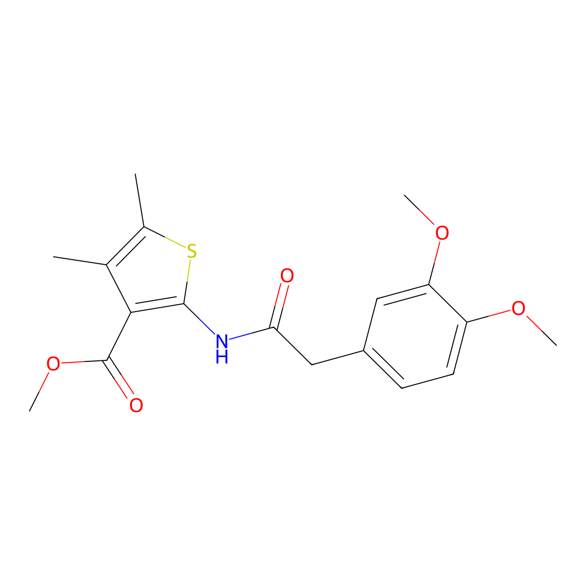 Methyl 2-{[(3,4-dimethoxyphenyl)acetyl]amino}-4,5-dimethyl-3-thiophenecarboxylate molecular structure, CAS 540795-18-4