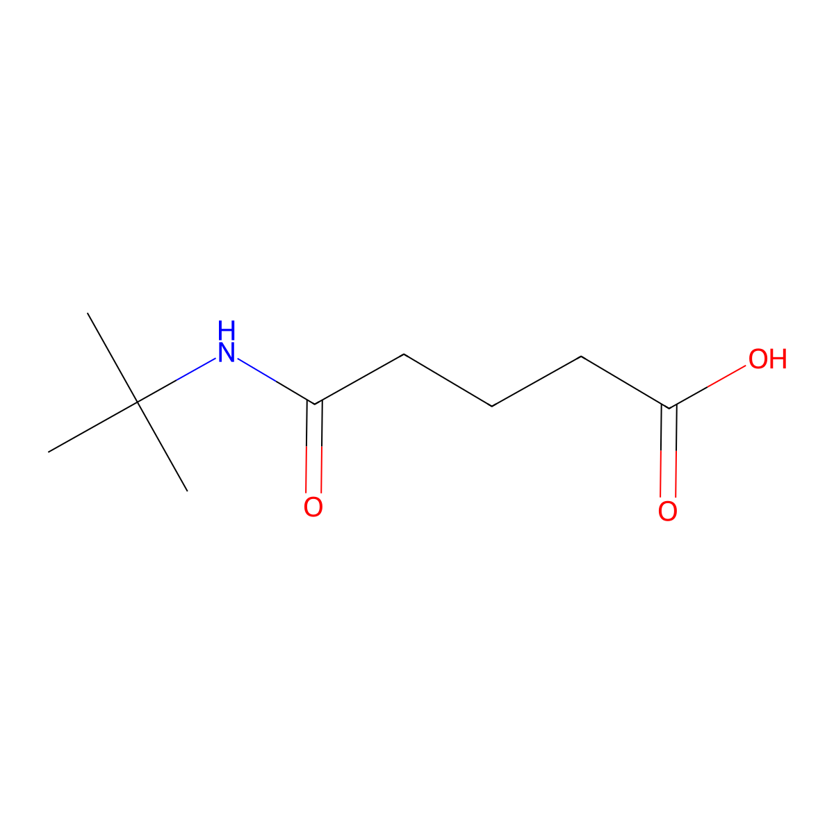 5-(Tert-butylamino)-5-oxopentanoic acid molecular structure, CAS 540795-50-4