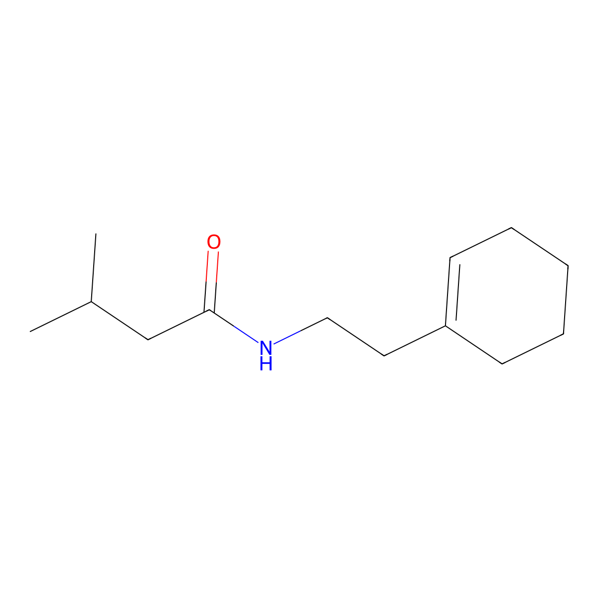 N-[2-(cyclohexen-1-yl)ethyl]-3-methylbutanamide molecular structure, CAS 540795-73-1