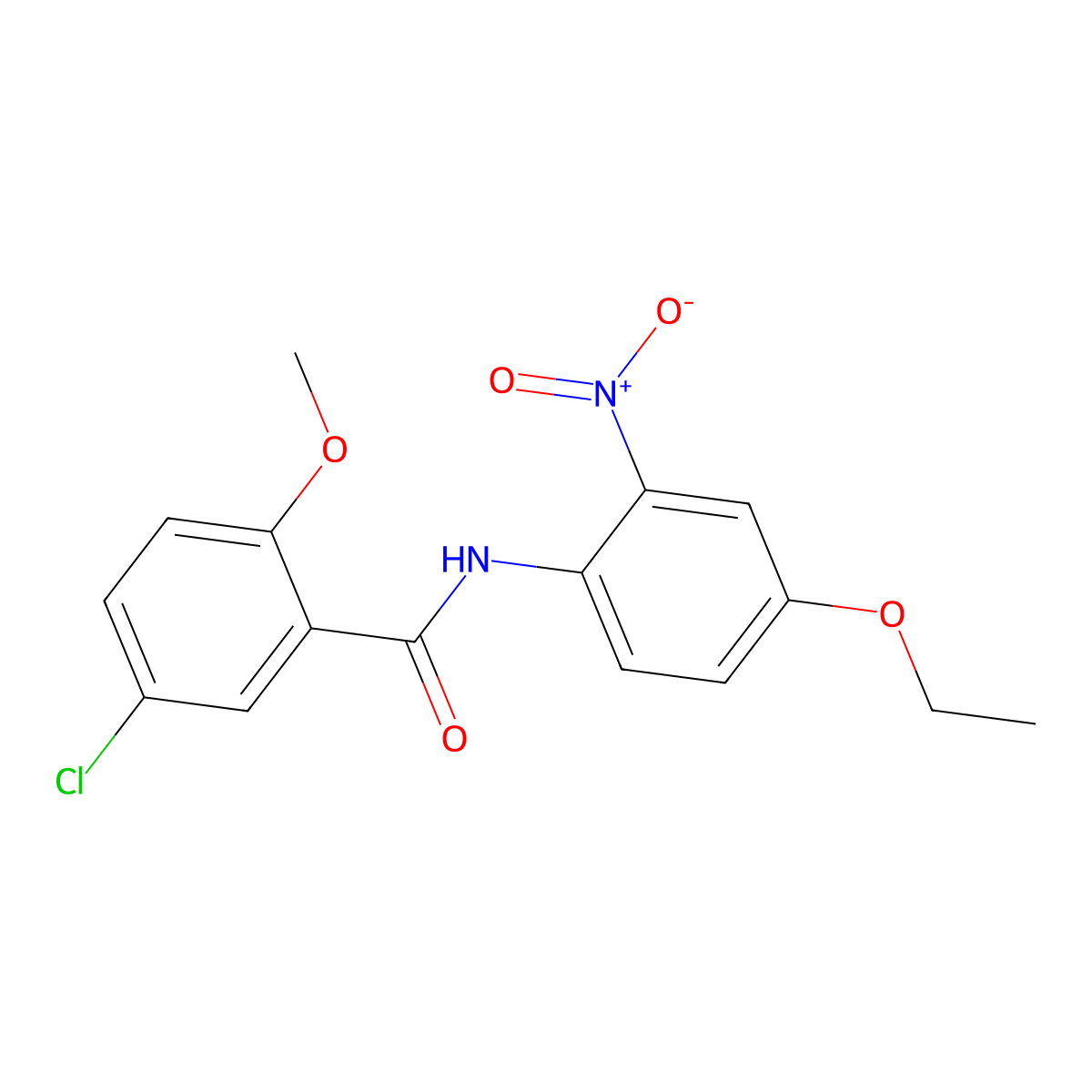 5-chloro-N-(4-ethoxy-2-nitrophenyl)-2-methoxybenzamide molecular structure, CAS 540795-85-5